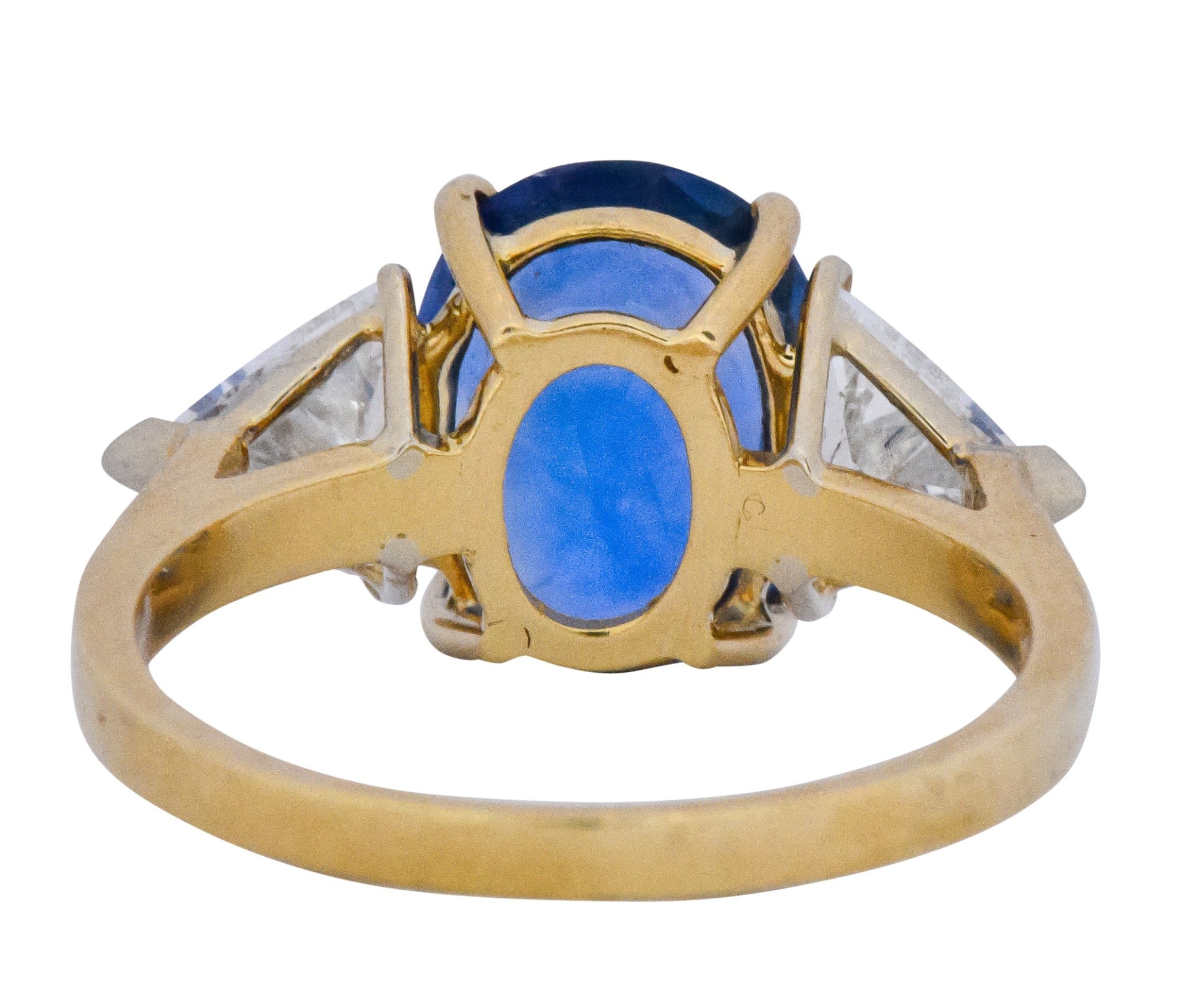 Vintage 6.80 CTW Ceylon Sapphire Diamond 18 Karat Gold Ring GIA Wilson's Estate Jewelry