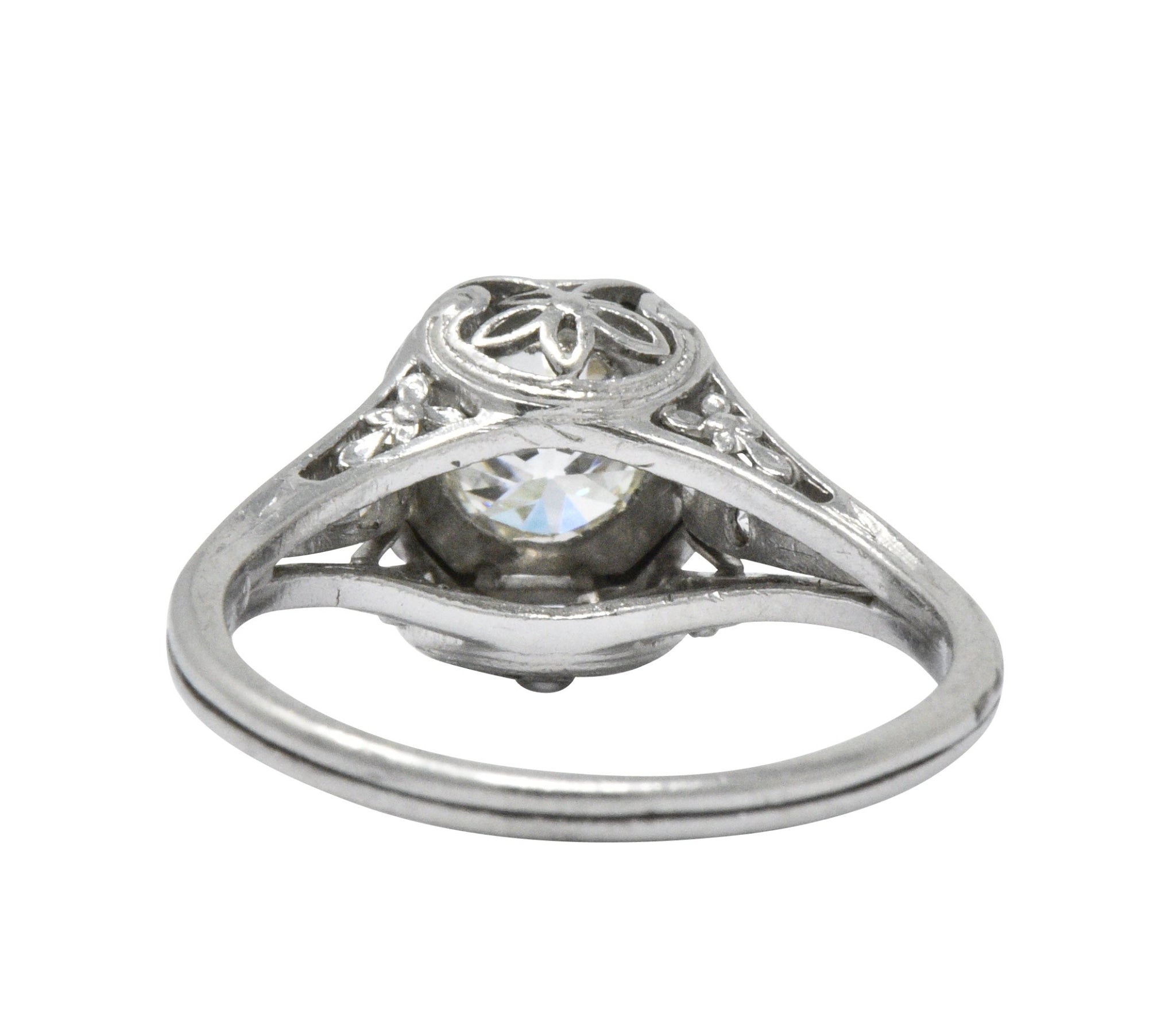 Vintage Art Deco 0.73 CTW Diamond Platinum Engagement Ring Wilson's Estate Jewelry