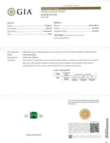 Mid-Century 1.60 CTW Colombian Emerald Diamond Platinum 18 Karat Yellow White Gold Vintage Ring GIA