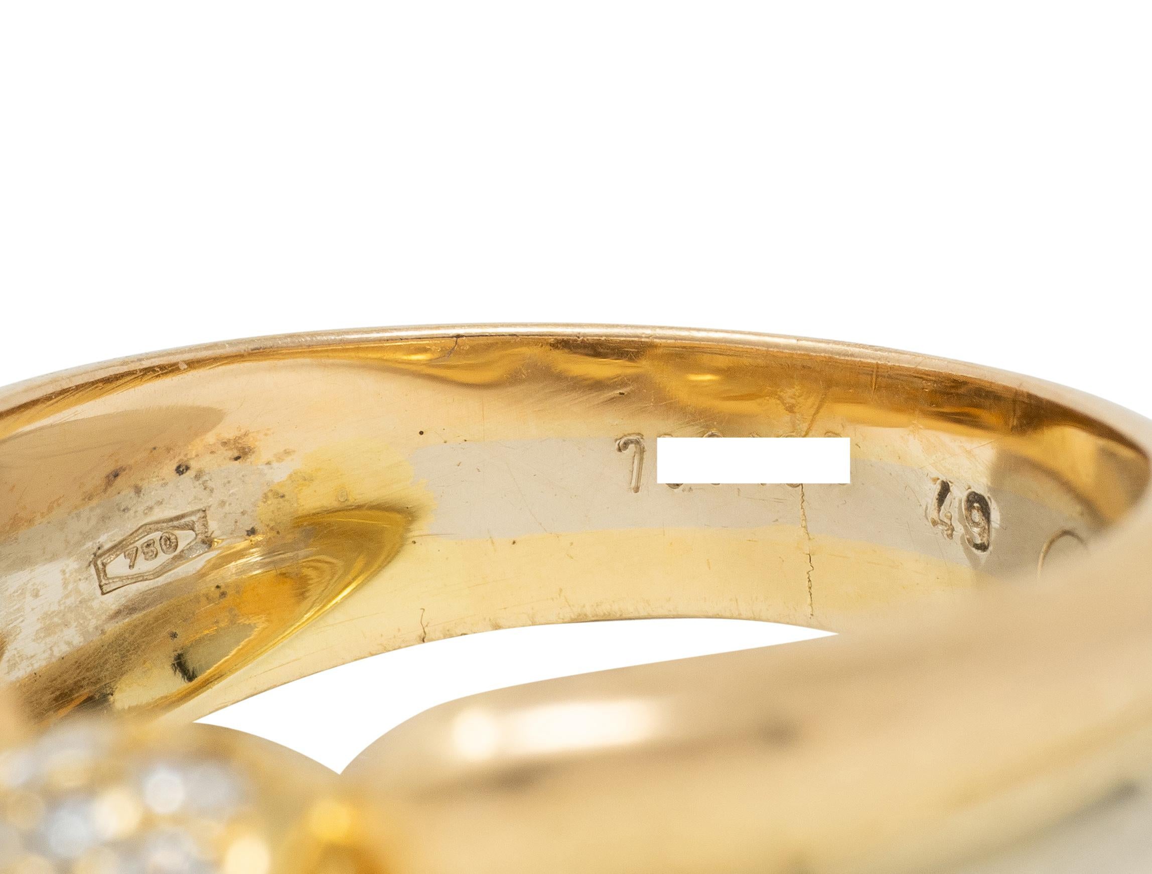 Cartier 1980's Diamond 18 Karat Yellow White Gold Vintage Bow Ring
