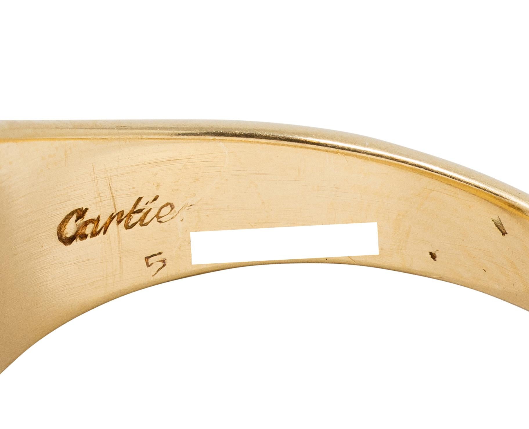 Cartier 1960's 1.22 CTW Oval Cut Diamond 18 Karat Yellow Gold Unisex Signet Ring