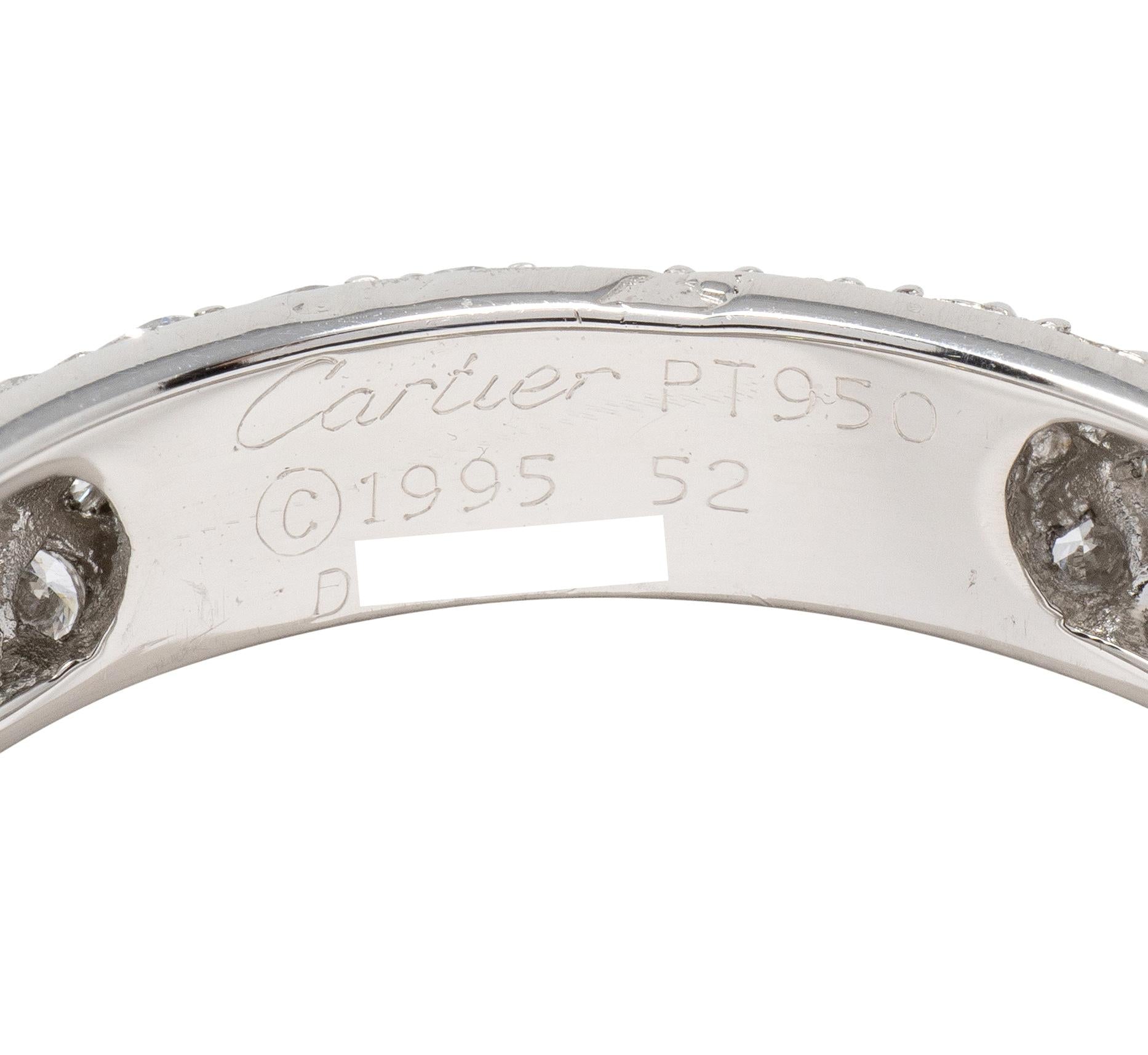 Cartier 1995 Diamond Platinum Vintage Pavé Eternity Band Ring