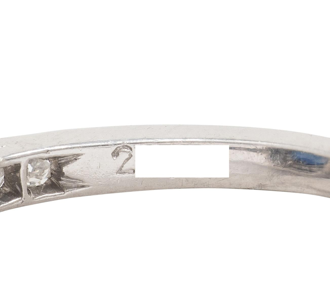 Art Deco 2.50 CTW Sapphire Diamond Platinum Vintage Double Halo Dinner Ring