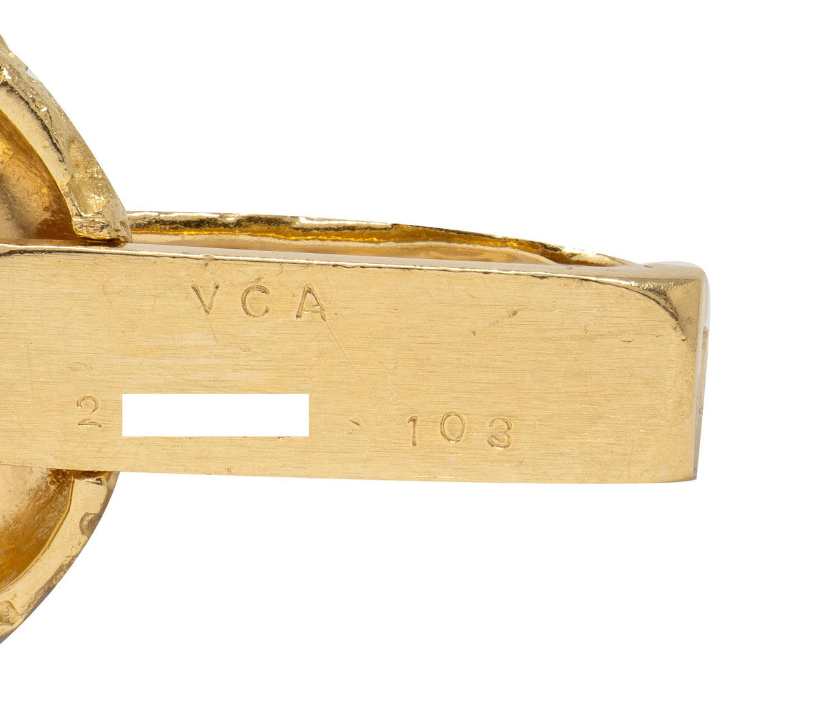 Van Cleef & Arpels 1970's 18 Karat Yellow Gold Vintage Textured Link Bracelet