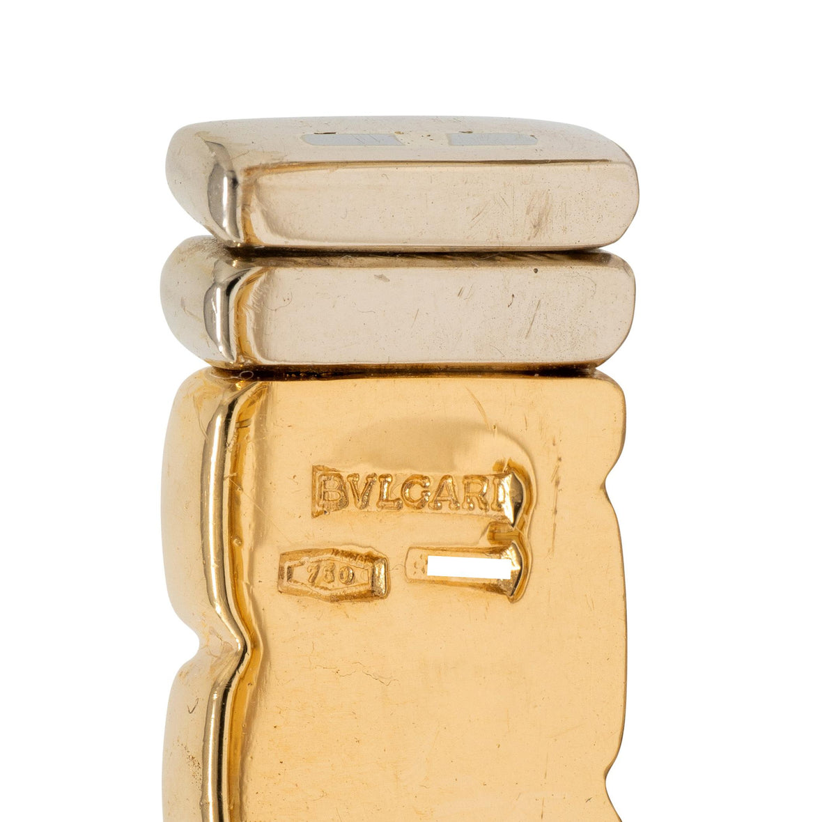 Bulgari 18 Karat Two-Tone Yellow White Gold Vintage Alveare Cuff Bracelet