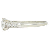Late Art Deco 0.52 CTW Diamond 18 Karat White Gold Engagement Ring