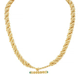 Schlumberger Tiffany & Co. Emerald 18 Karat Gold Twisted Rope Vintage Necklace
