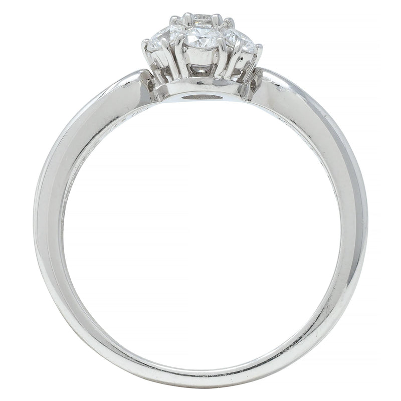 Van Cleef & Arpels 0.46 CTW Diamond Platinum Fleurette Cluster Engagement Ring