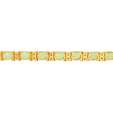 Vintage 20.14 CTW Oval Cut Peridot Diamond 18 Karat Yellow Gold Line Bracelet