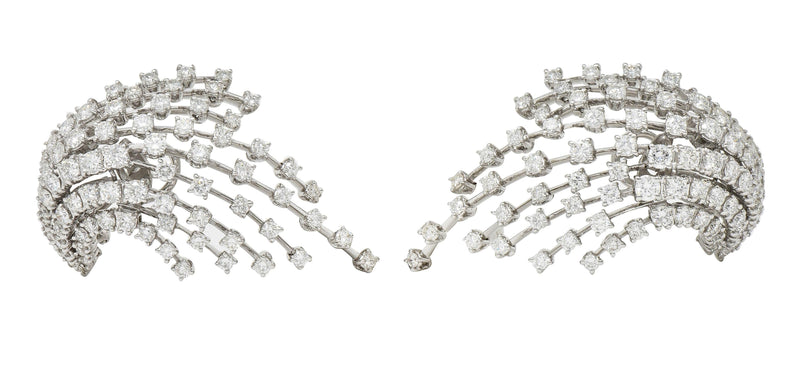 Stefan Hafner Contemporary 10.76 CTW Diamond 18 Karat White Gold Spray Earrings