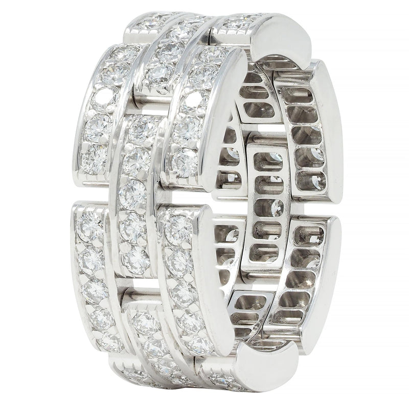 Cartier 1.40 CTW Diamond 18 Karat White Gold Maillon Panthère Band Ring