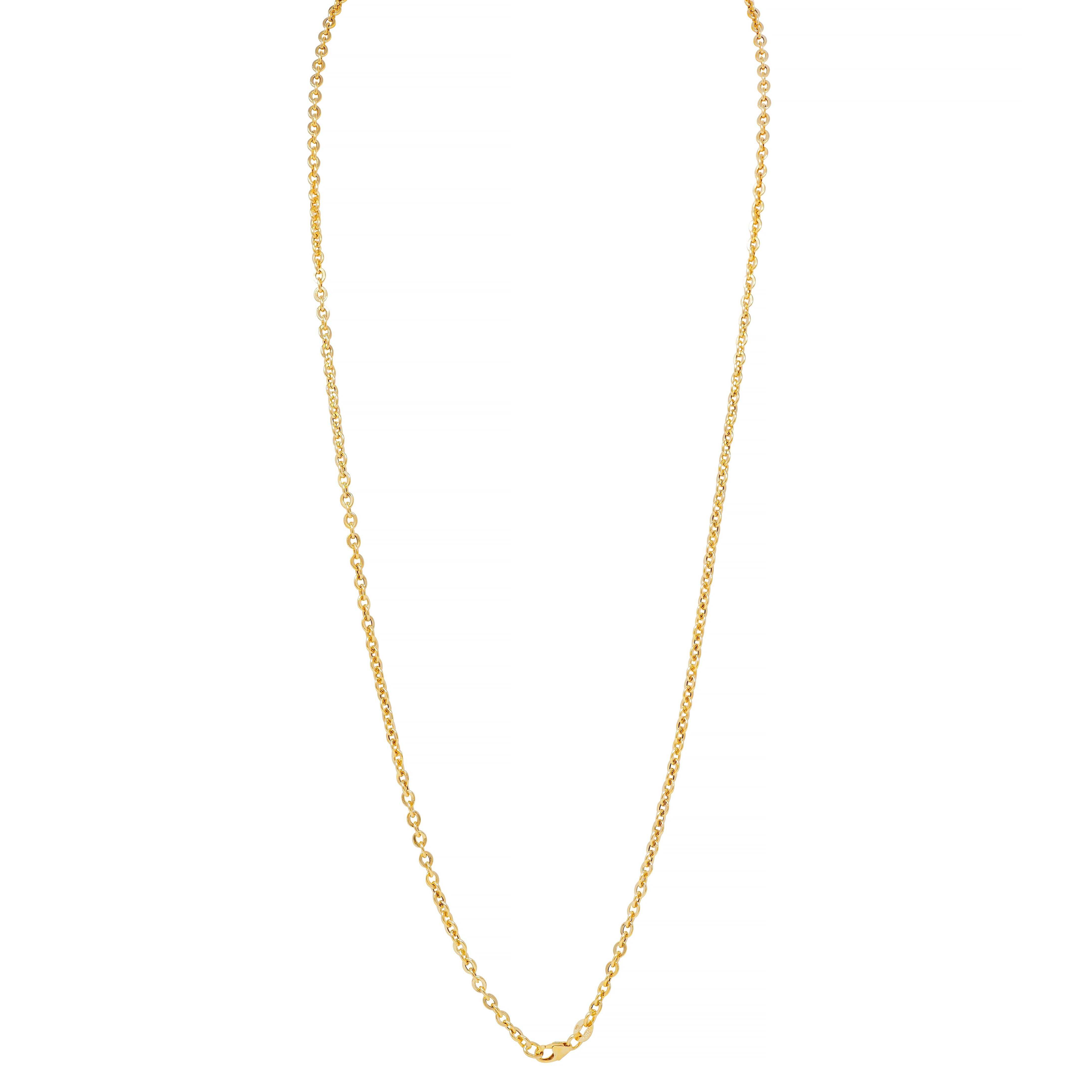 1990s 14 Karat Yellow Gold 24 1/4 IN Vintage Cable Link Chain Necklace