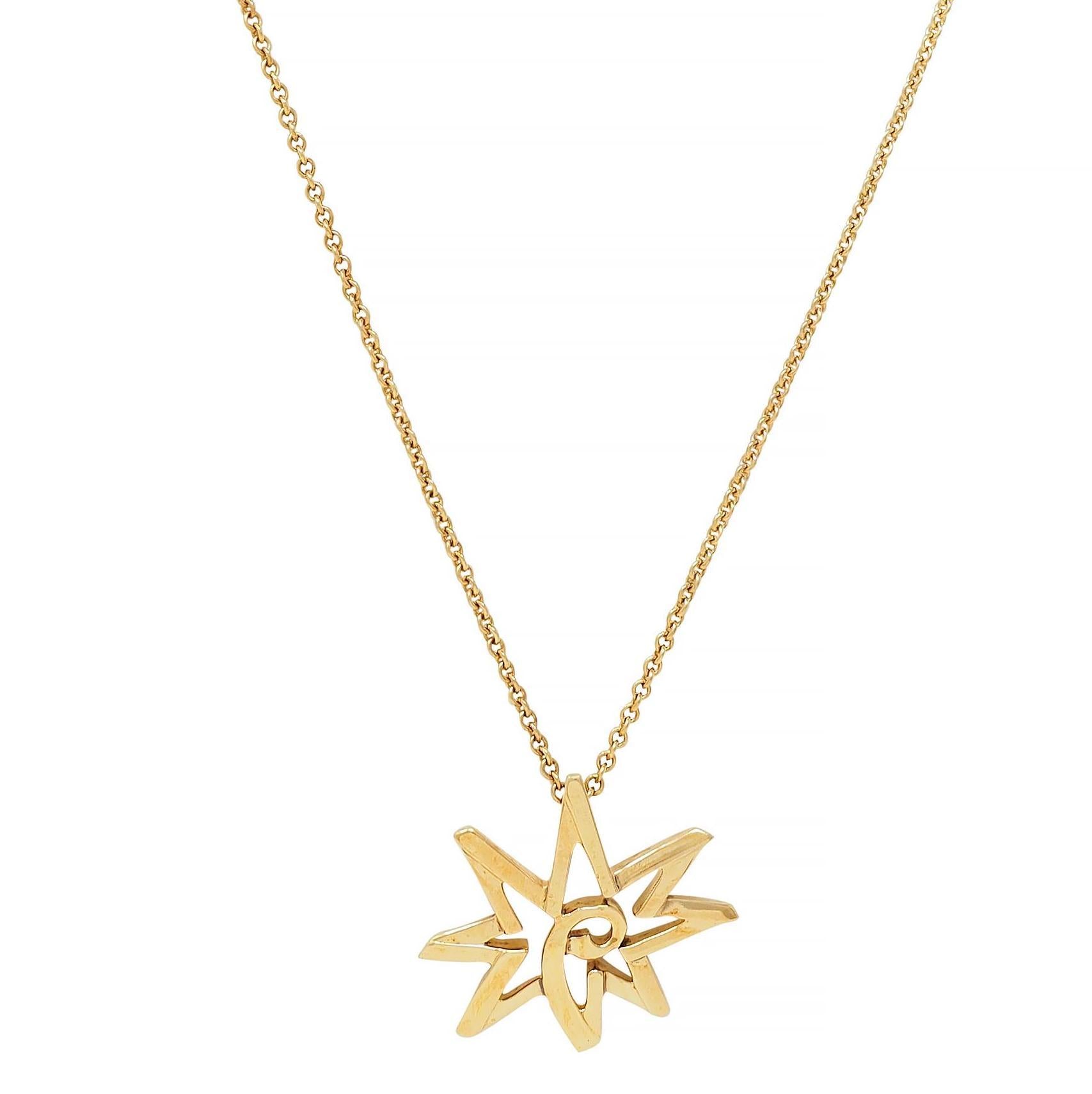 Tiffany & Co. Paloma Picasso Sun Moon 18KT Yellow Gold Vintage Pendant Necklace