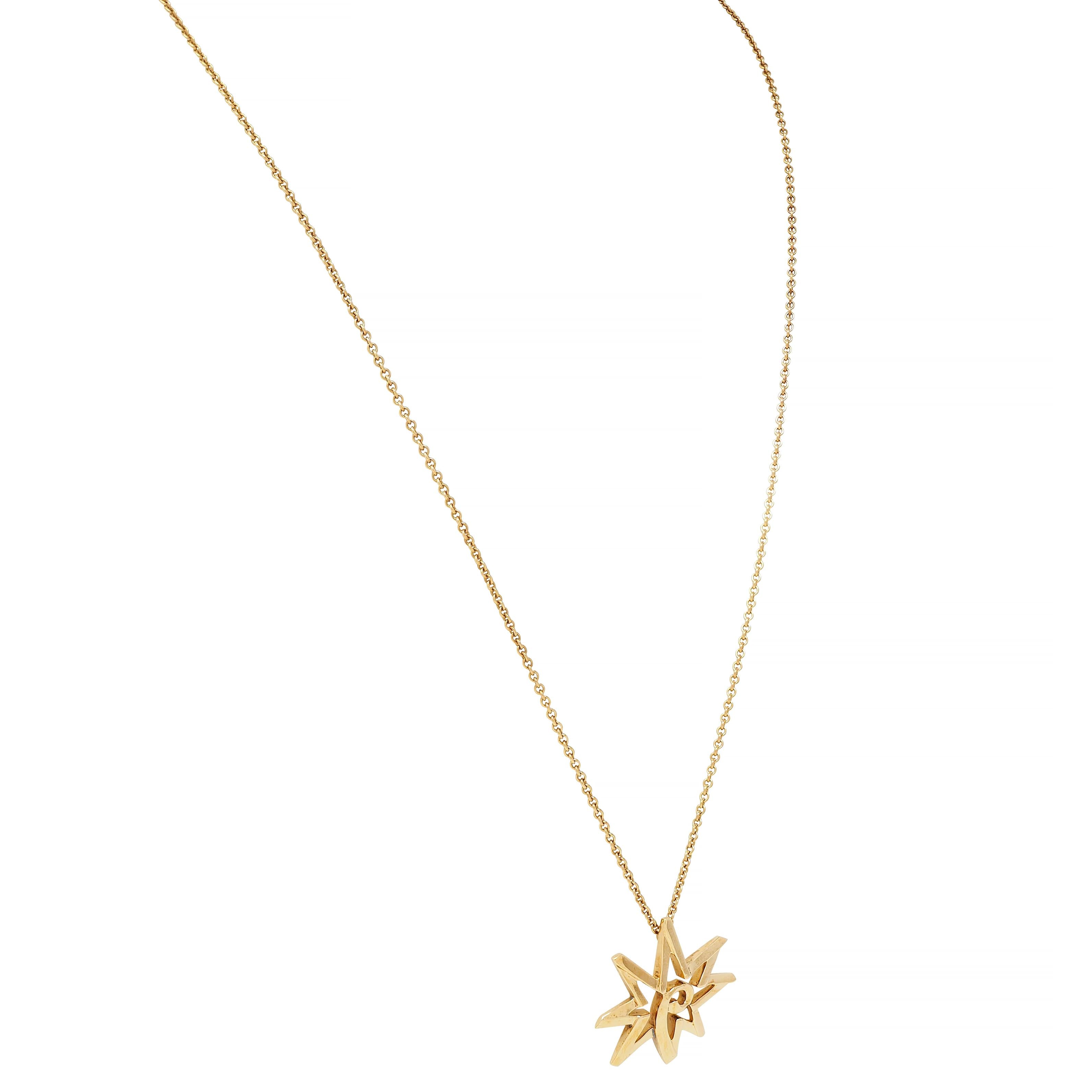 Tiffany & Co. Paloma Picasso Sun Moon 18KT Yellow Gold Vintage Pendant Necklace