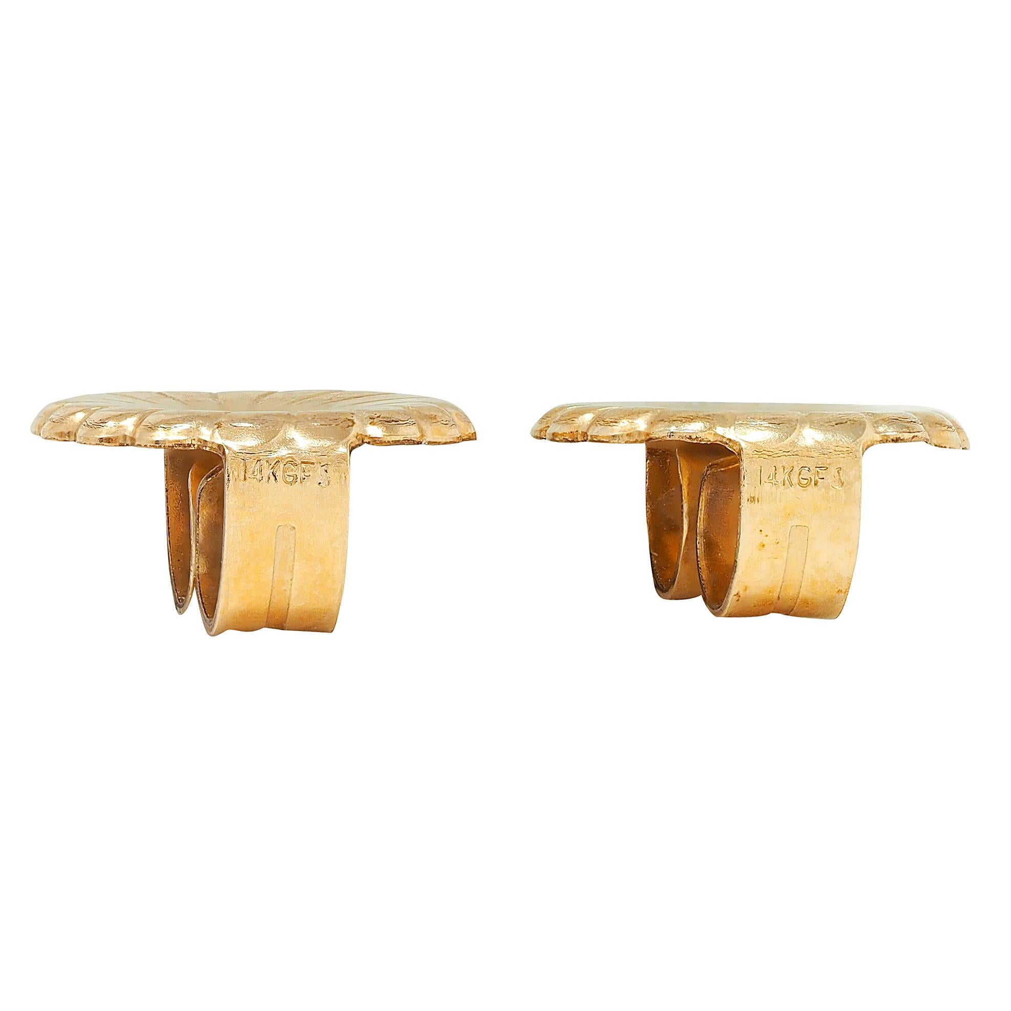 1970 Chrysoprase Coral Resin 22 Karat Gold Day-To-Night Vintage Parrot Earrings