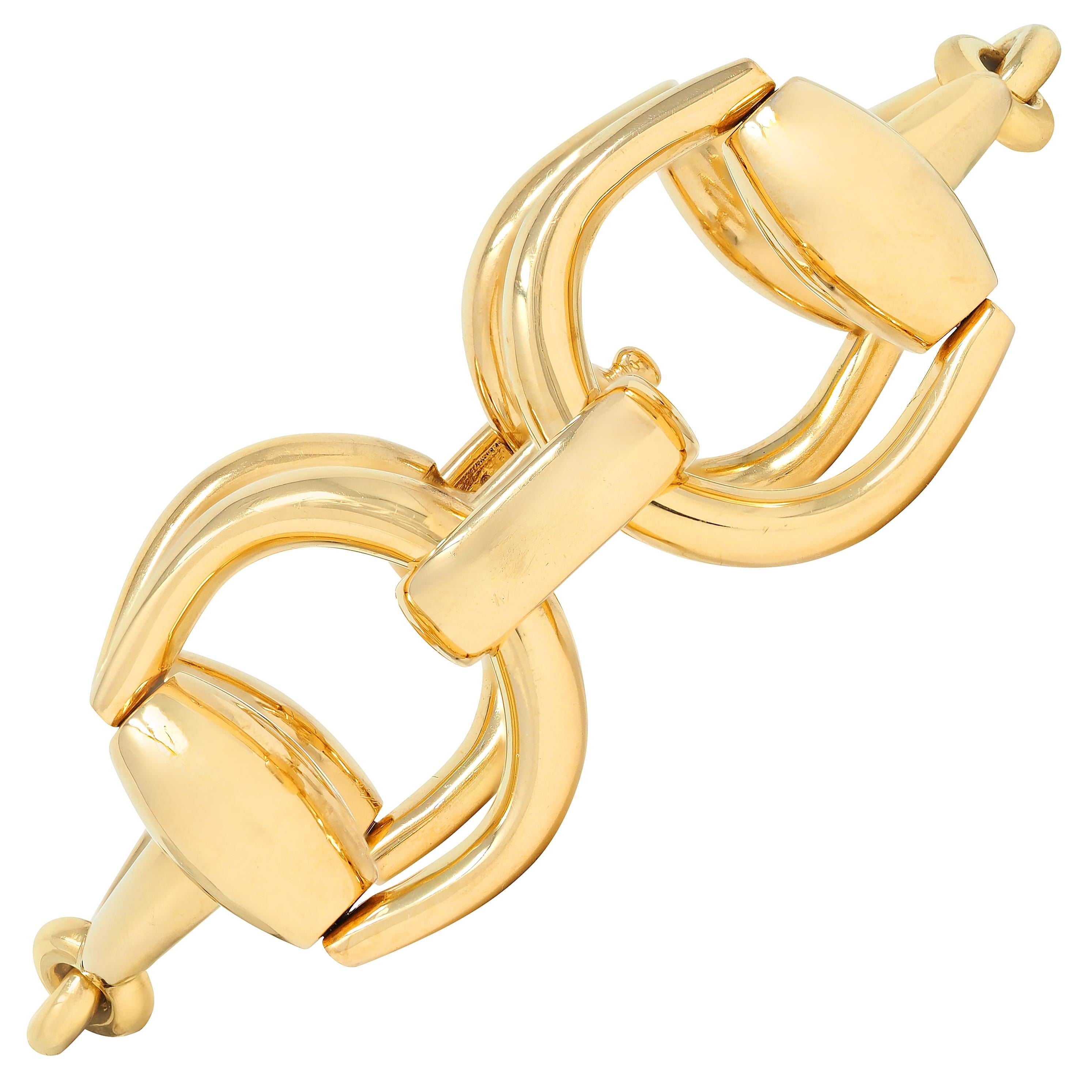 Gucci 18 Karat Yellow Gold Vintage Horsebit Link Bracelet