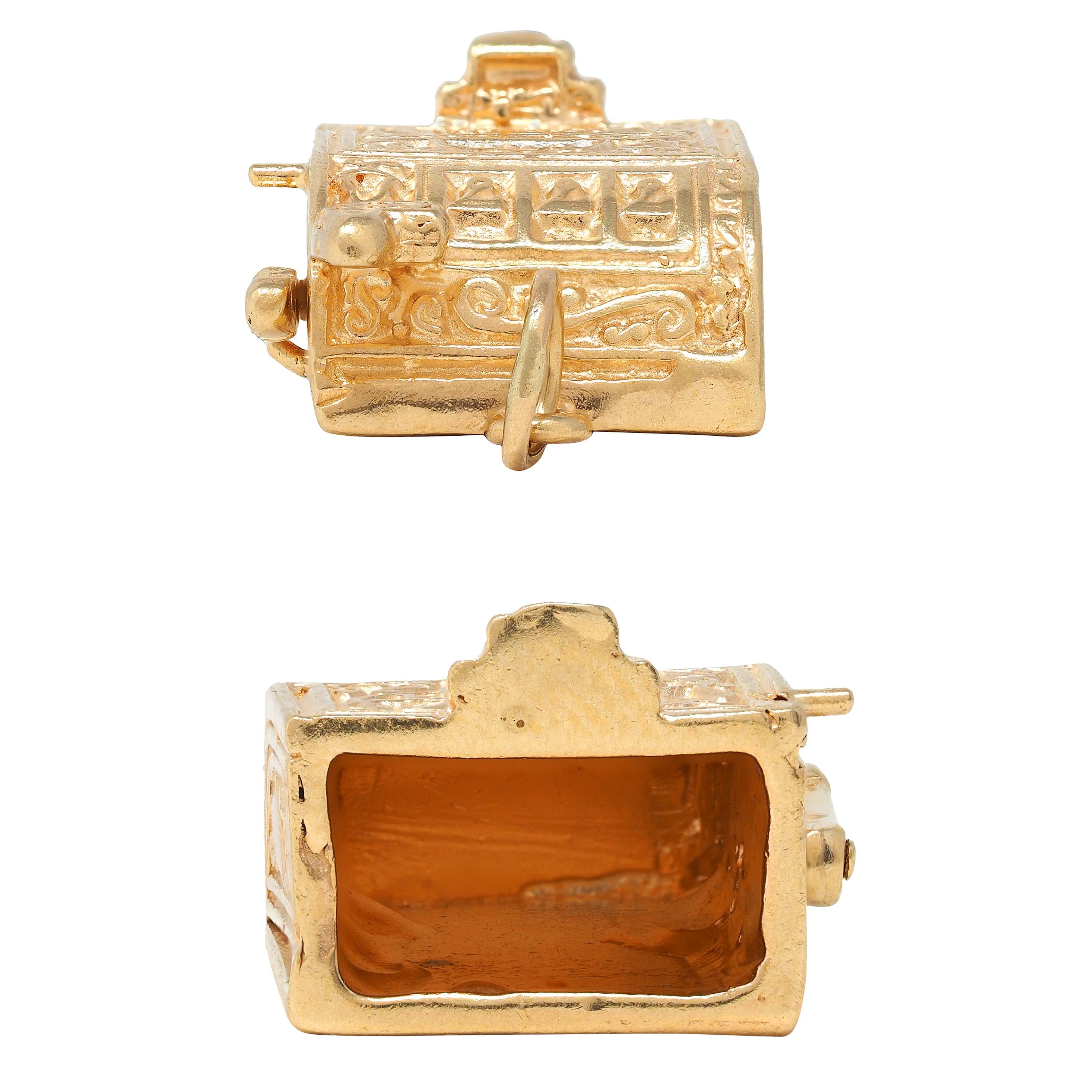 1940's Retro 14 Karat Yellow Gold Vintage Liberty Bell Slot Machine Charm