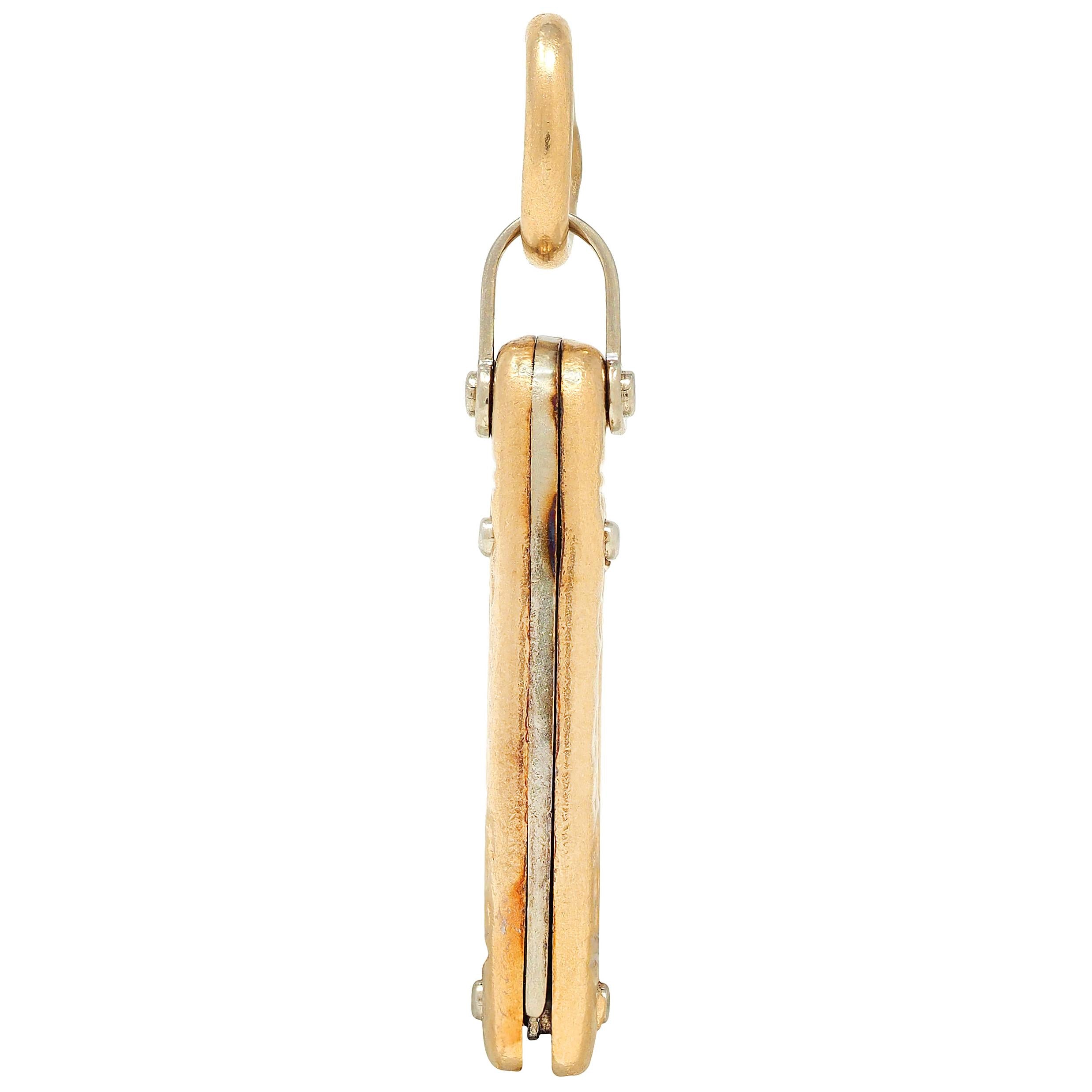 1960's 14 Karat Two-Tone Gold Vintage Pocket Knife Pendant Charm