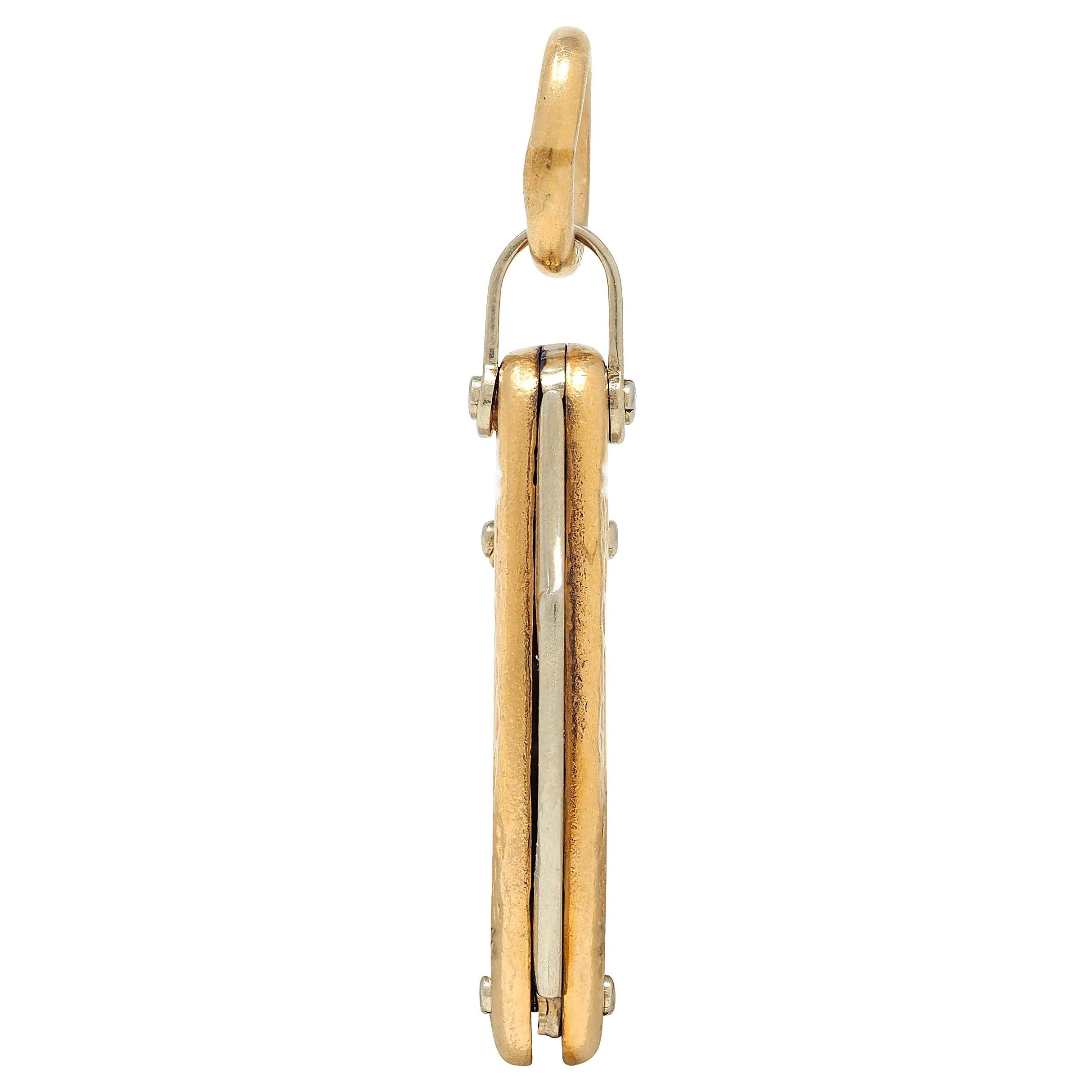 1960's 14 Karat Two-Tone Gold Vintage Pocket Knife Pendant Charm