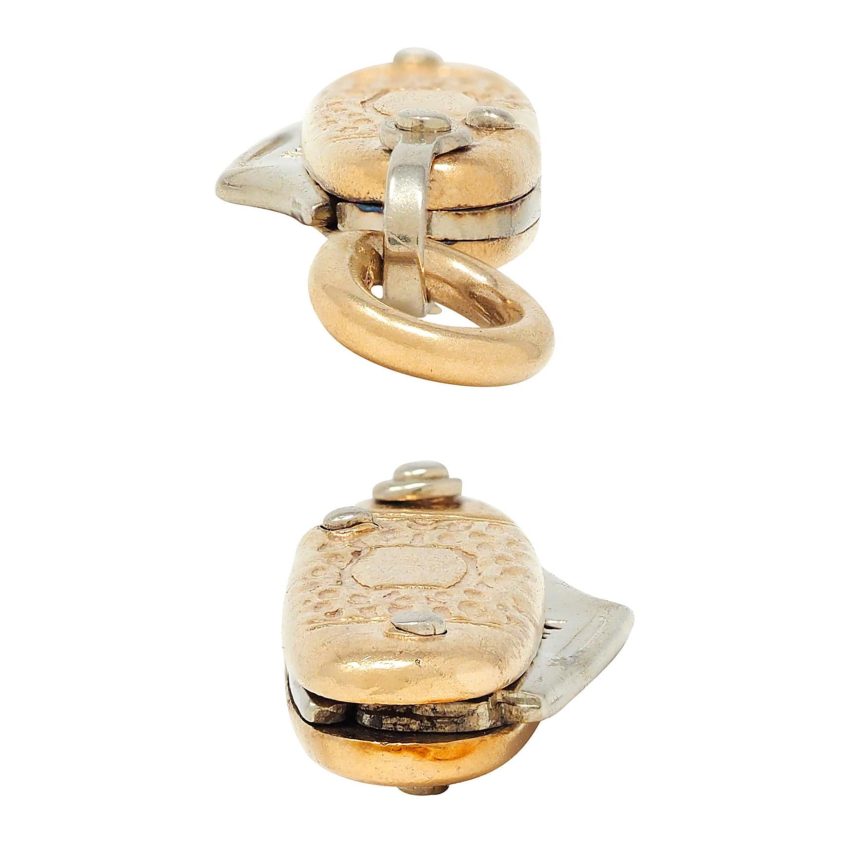 1960's 14 Karat Two-Tone Gold Vintage Pocket Knife Pendant Charm