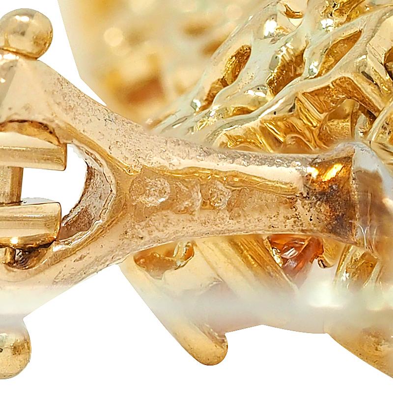 Contemporary 15.00 CTW Citrine Sapphire Diamond 18K Yellow Gold Drop Earrings