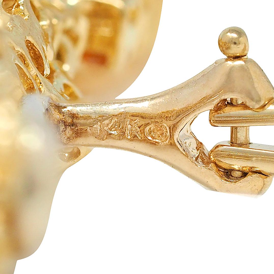 Contemporary 15.00 CTW Citrine Sapphire Diamond 18K Yellow Gold Drop Earrings