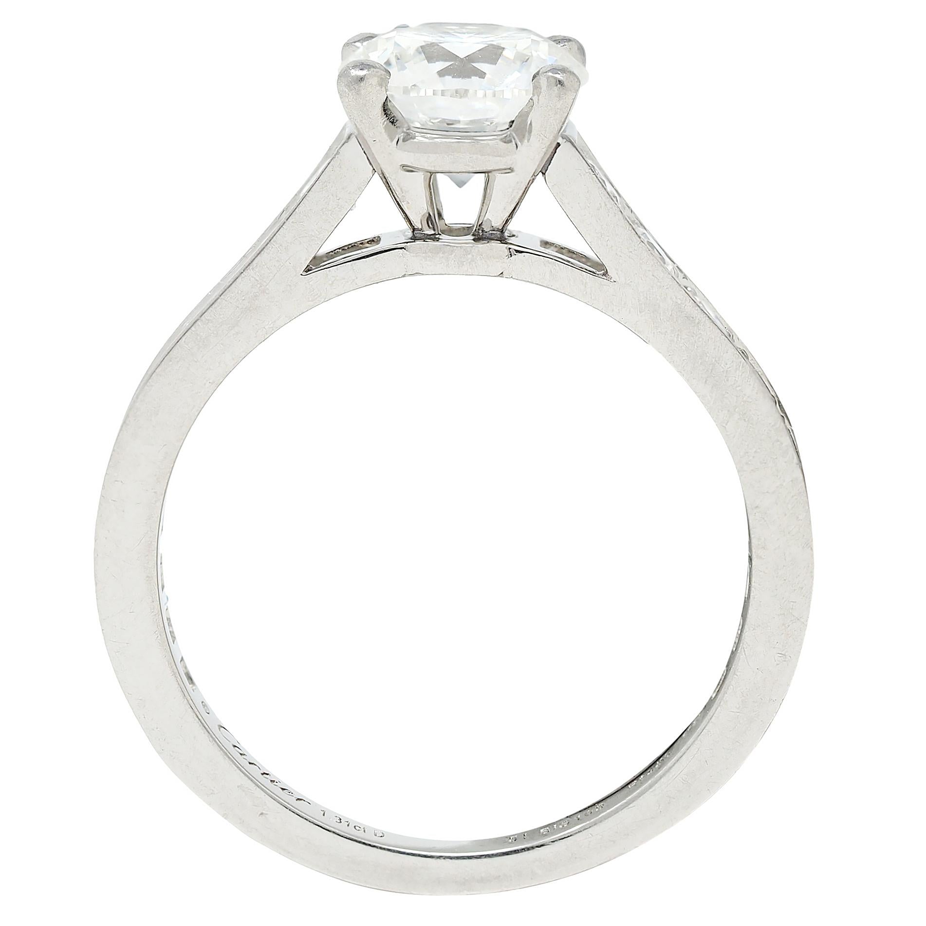 Cartier French 2.00 CTW Brilliant Diamond Platinum Contemporary Engagement Ring