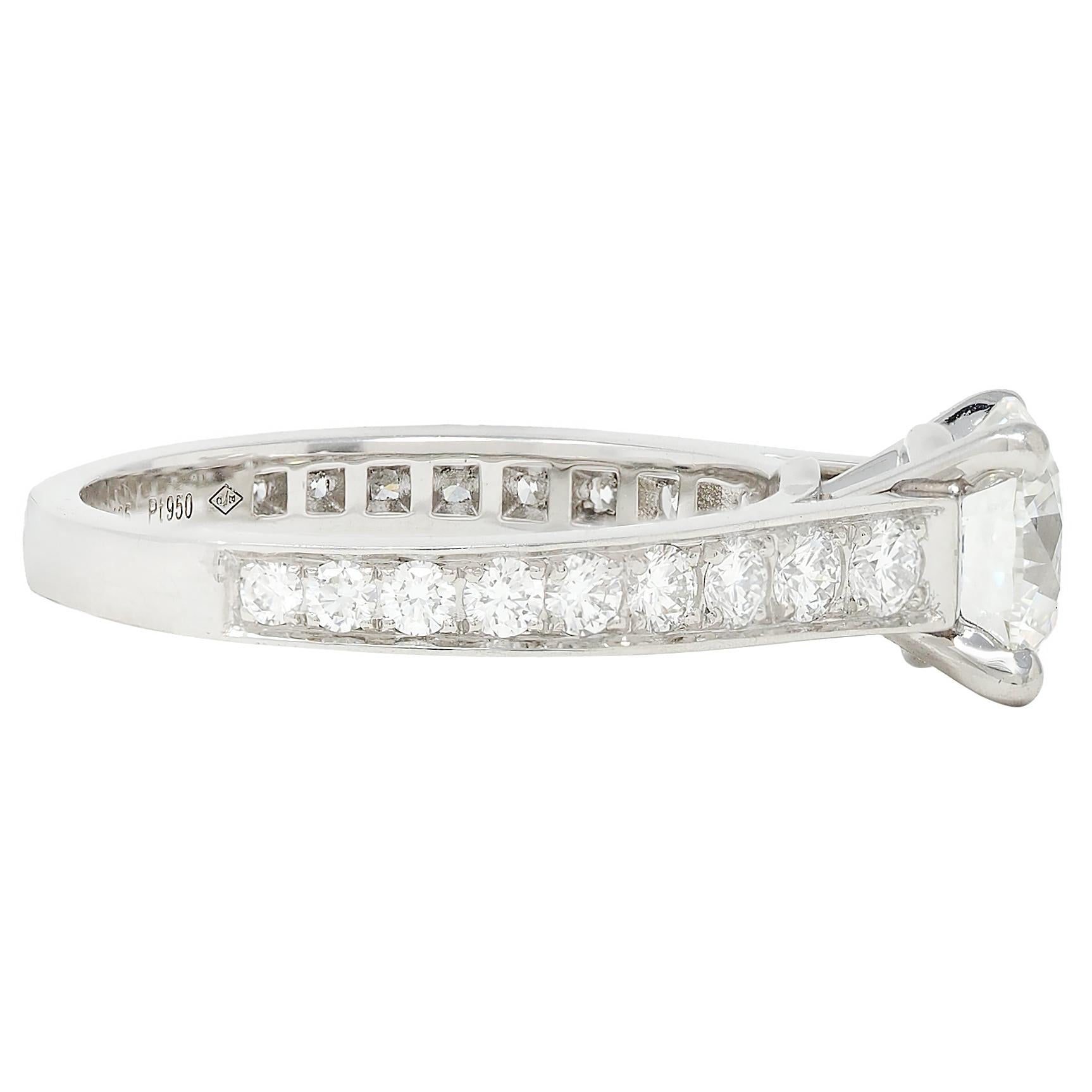 Cartier French 2.00 CTW Brilliant Diamond Platinum Contemporary Engagement Ring