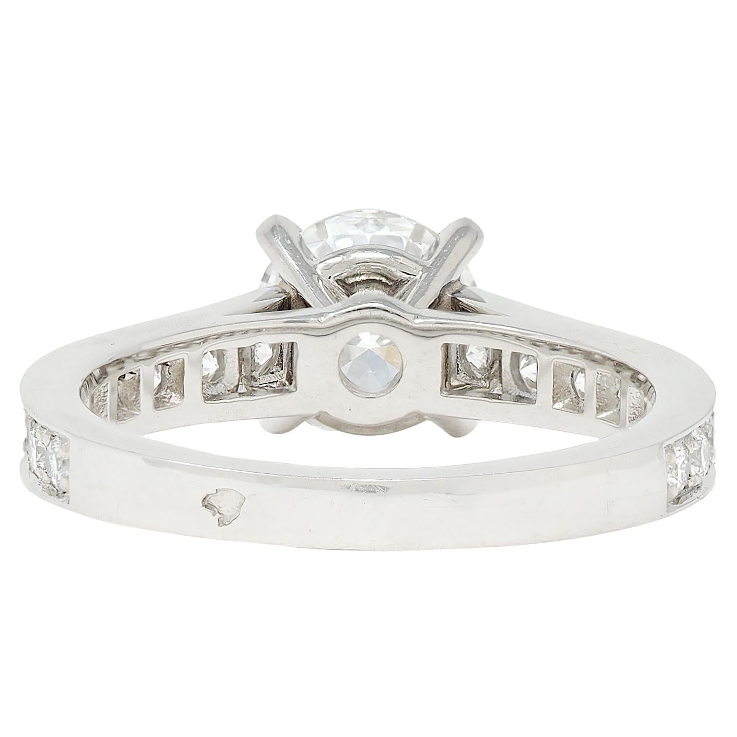 Cartier French 2.00 CTW Brilliant Diamond Platinum Contemporary Engagement Ring
