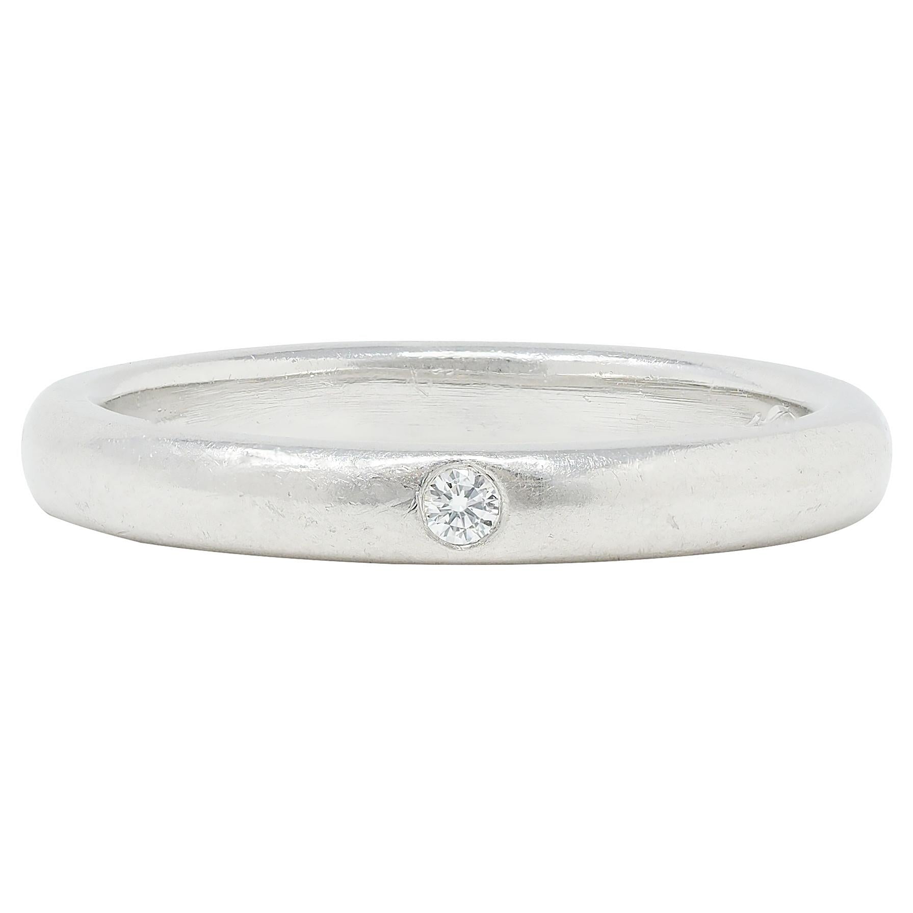 Elsa Peretti Tiffany & Co. 2000's Diamond Platinum Flush Set Band Ring