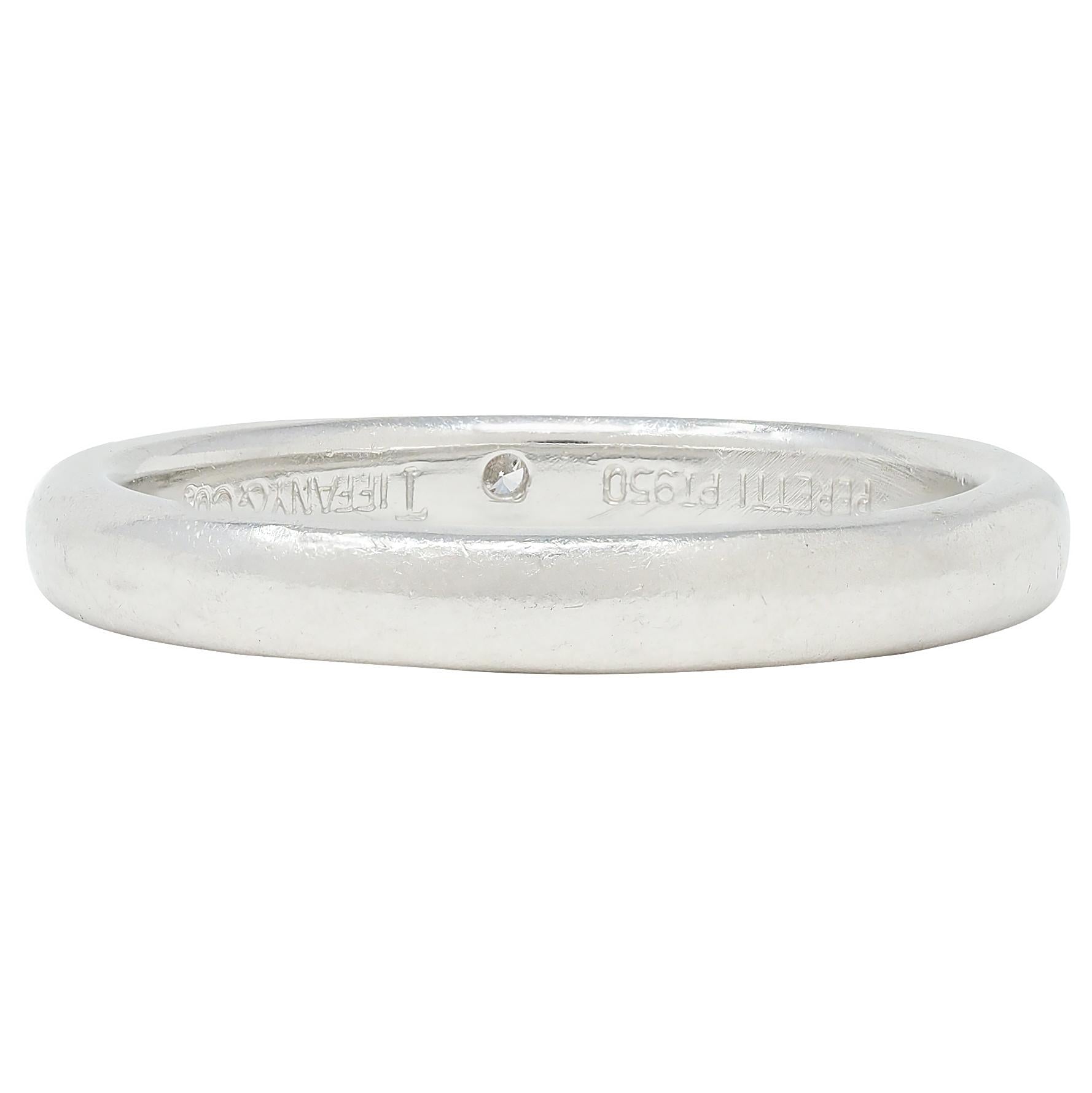 Elsa Peretti Tiffany & Co. 2000's Diamond Platinum Flush Set Band Ring
