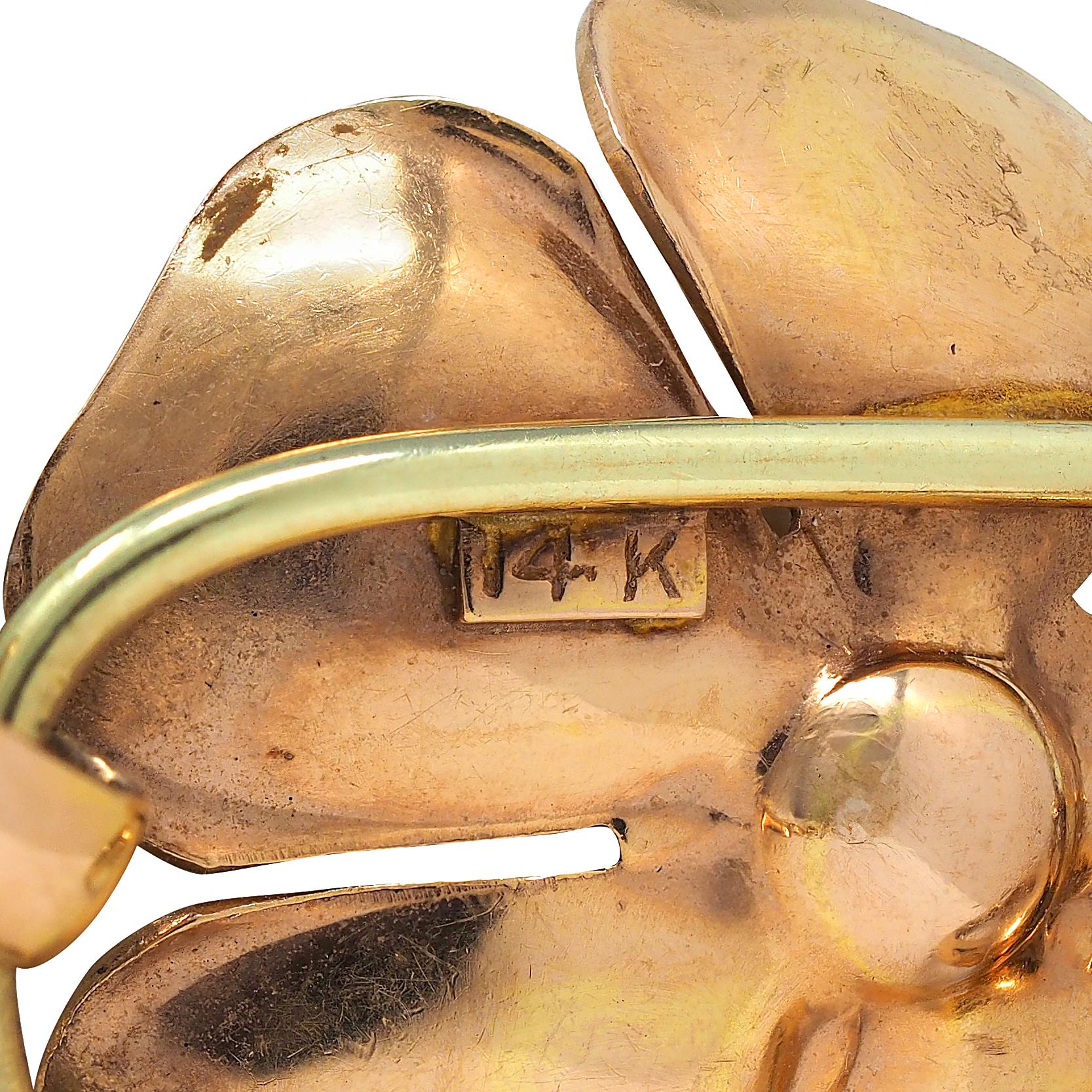 Retro 14 Karat Two-Tone Gold Vintage Floral Link Chain Bracelet