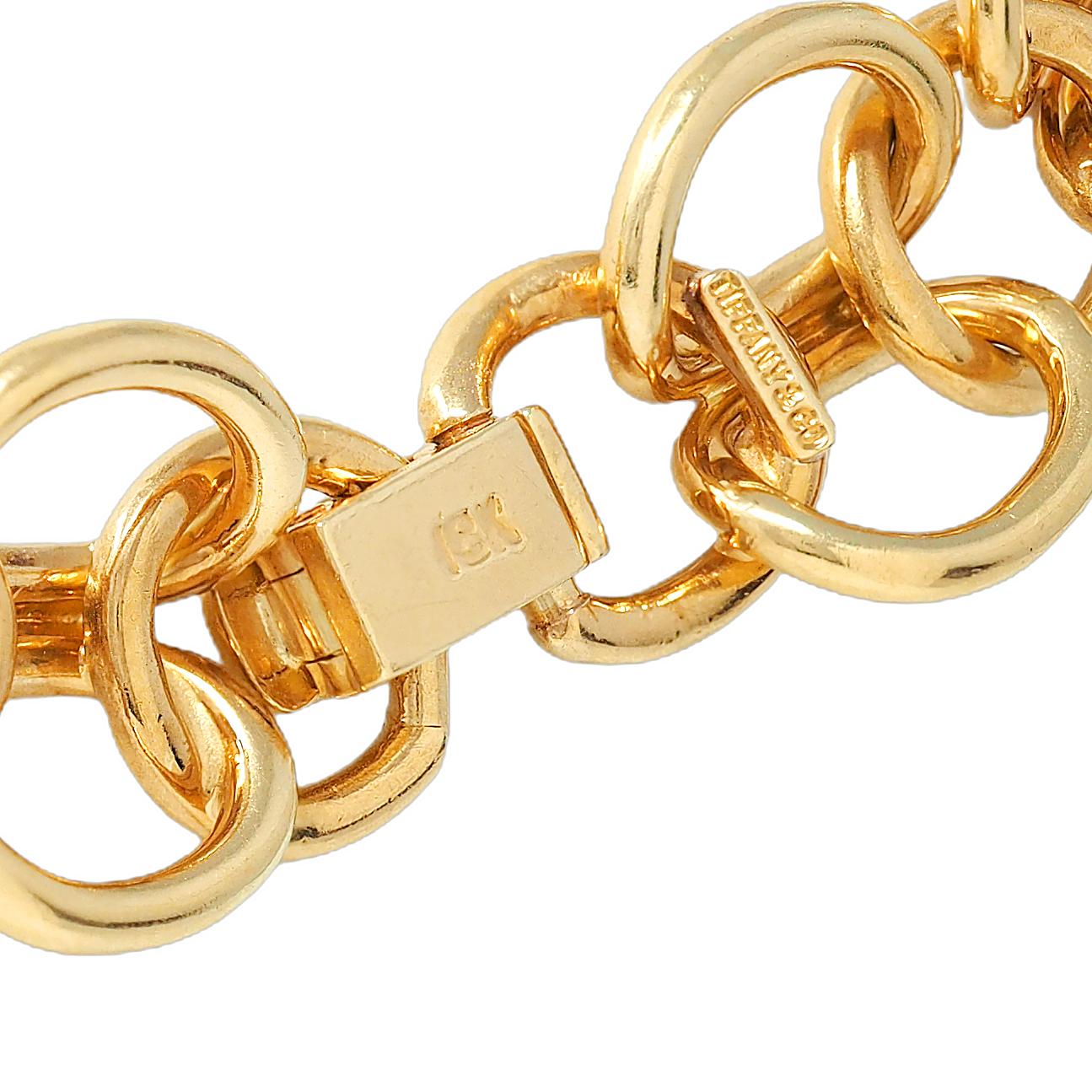 Tiffany & Co. 1970s Diamond Platinum 18K Yellow Gold Vintage Chain Link Necklace