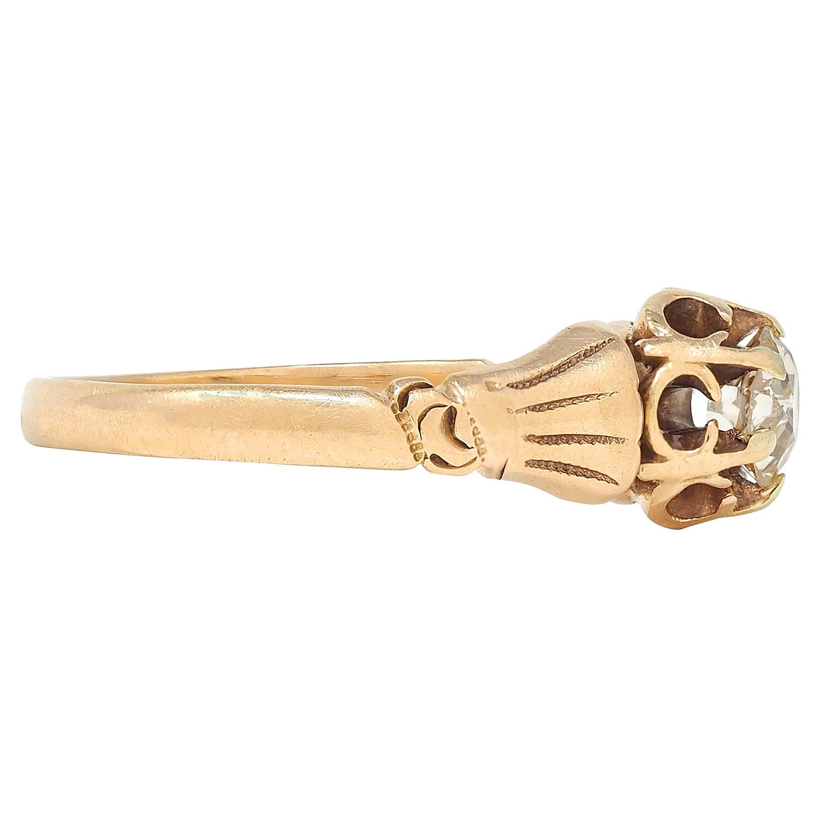 Victorian Woods & Sons 0.38 CTW  Diamond 14K Gold Antique Tassel Engagement Ring