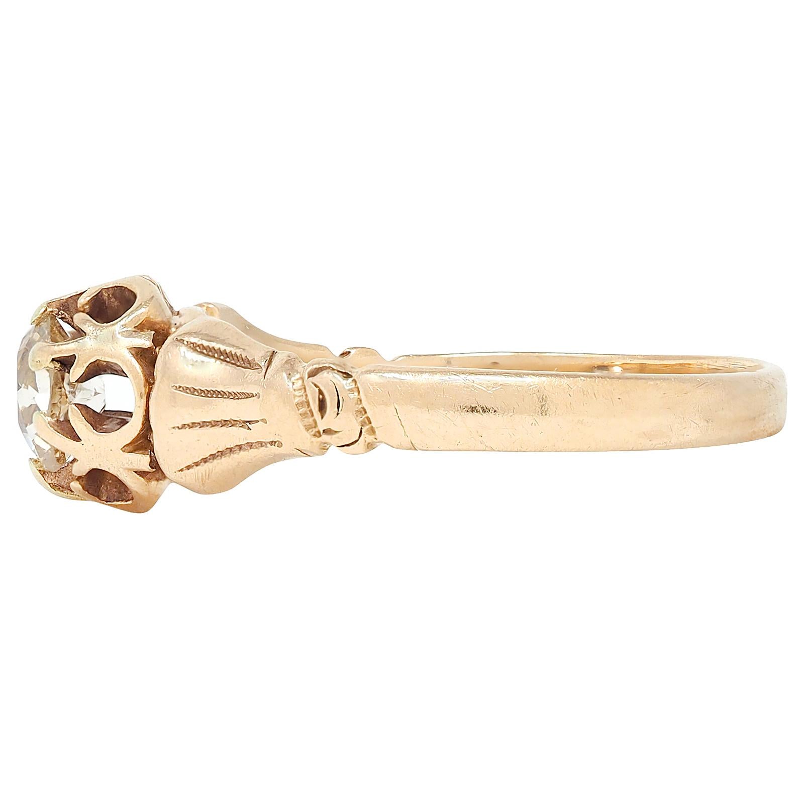 Victorian Woods & Sons 0.38 CTW  Diamond 14K Gold Antique Tassel Engagement Ring