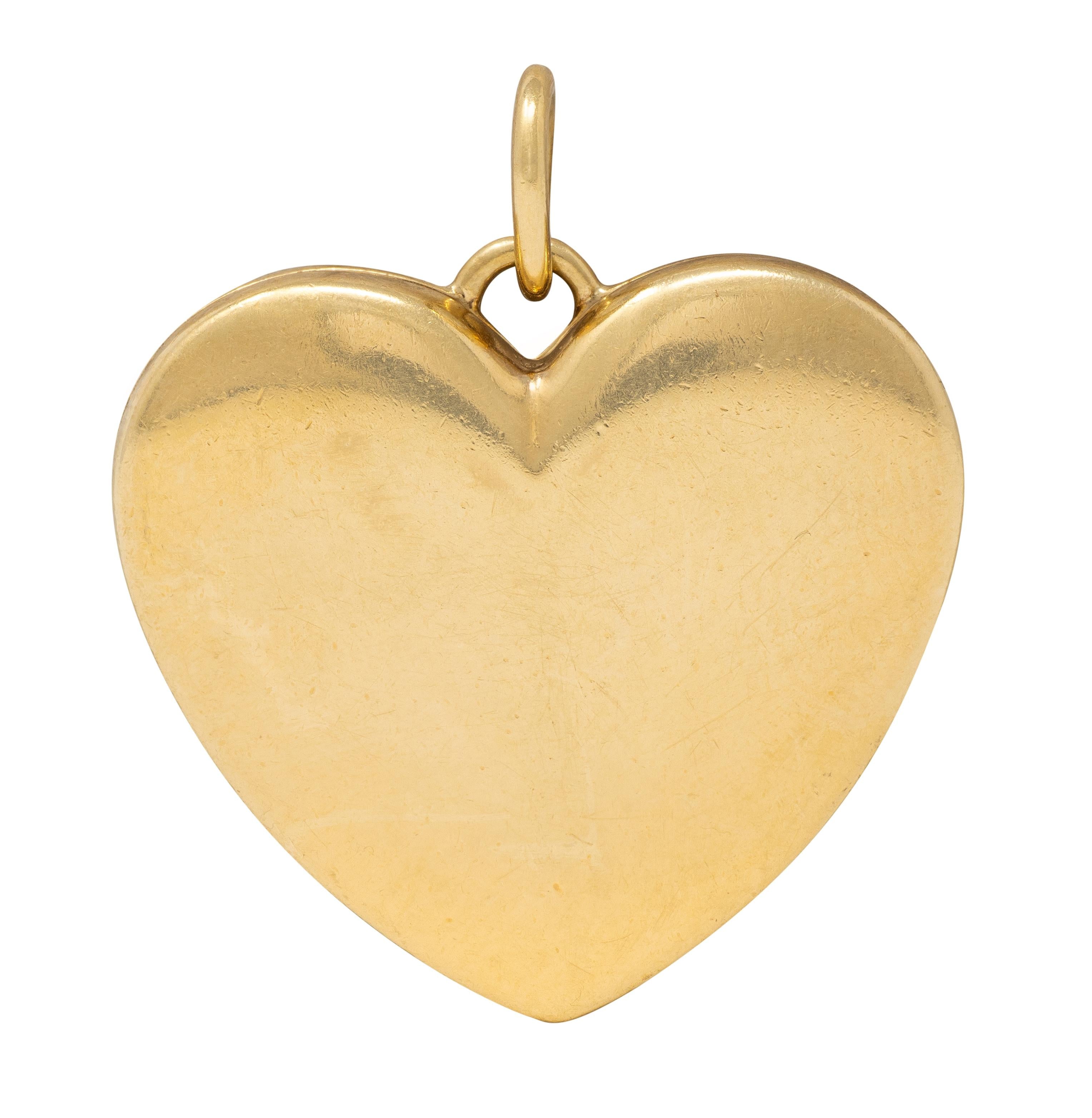 Tiffany & Co. 18 Karat Yellow Gold Vintage Heart Locket Pendant