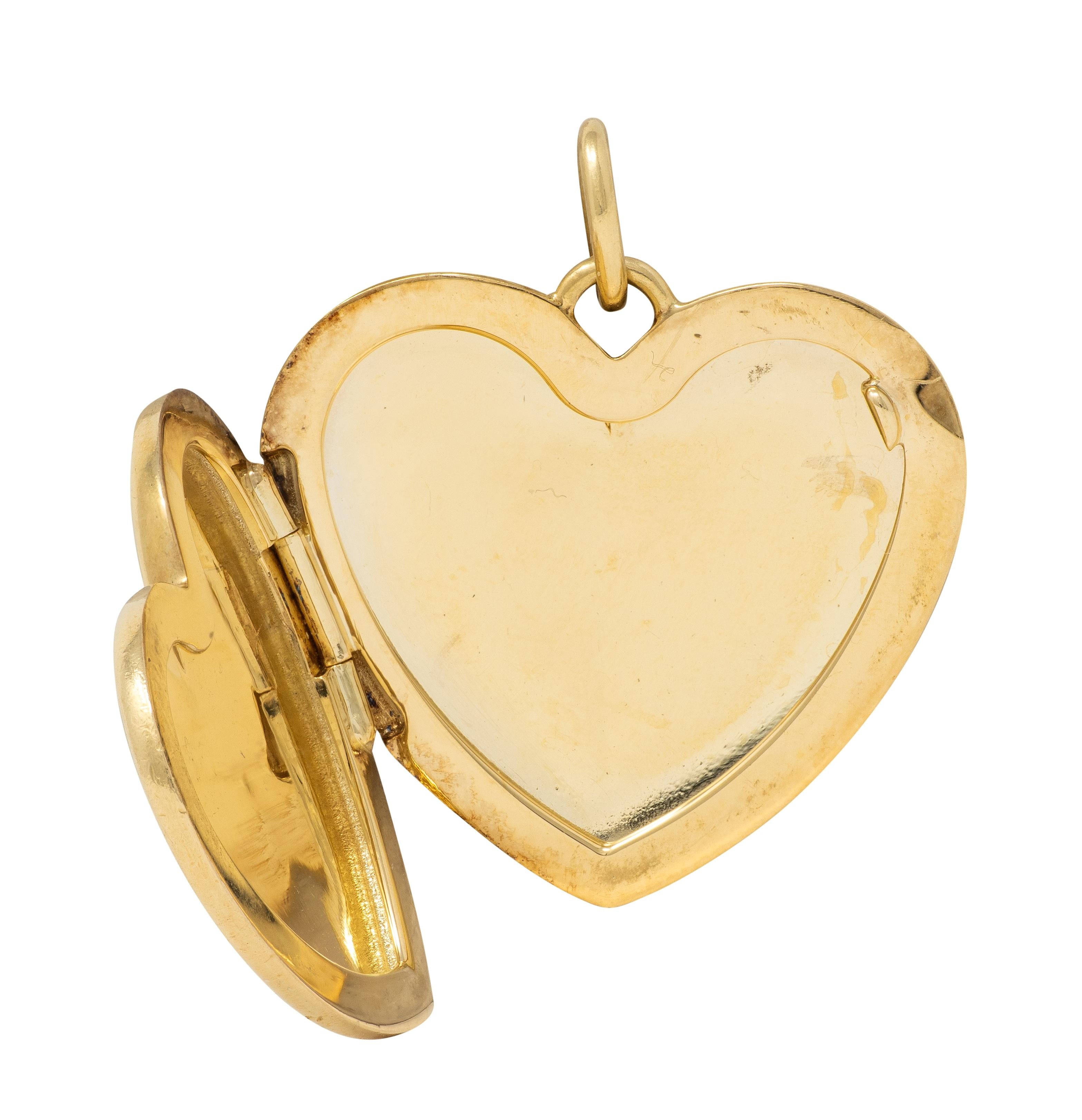 Tiffany & Co. 18 Karat Yellow Gold Vintage Heart Locket Pendant