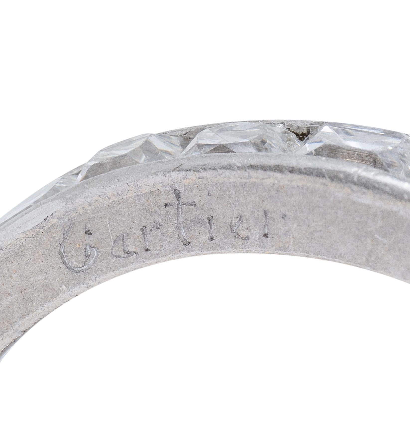 Cartier Art Deco 2.80 CTW French Cut Diamond Platinum Vintage Eternity Band Ring