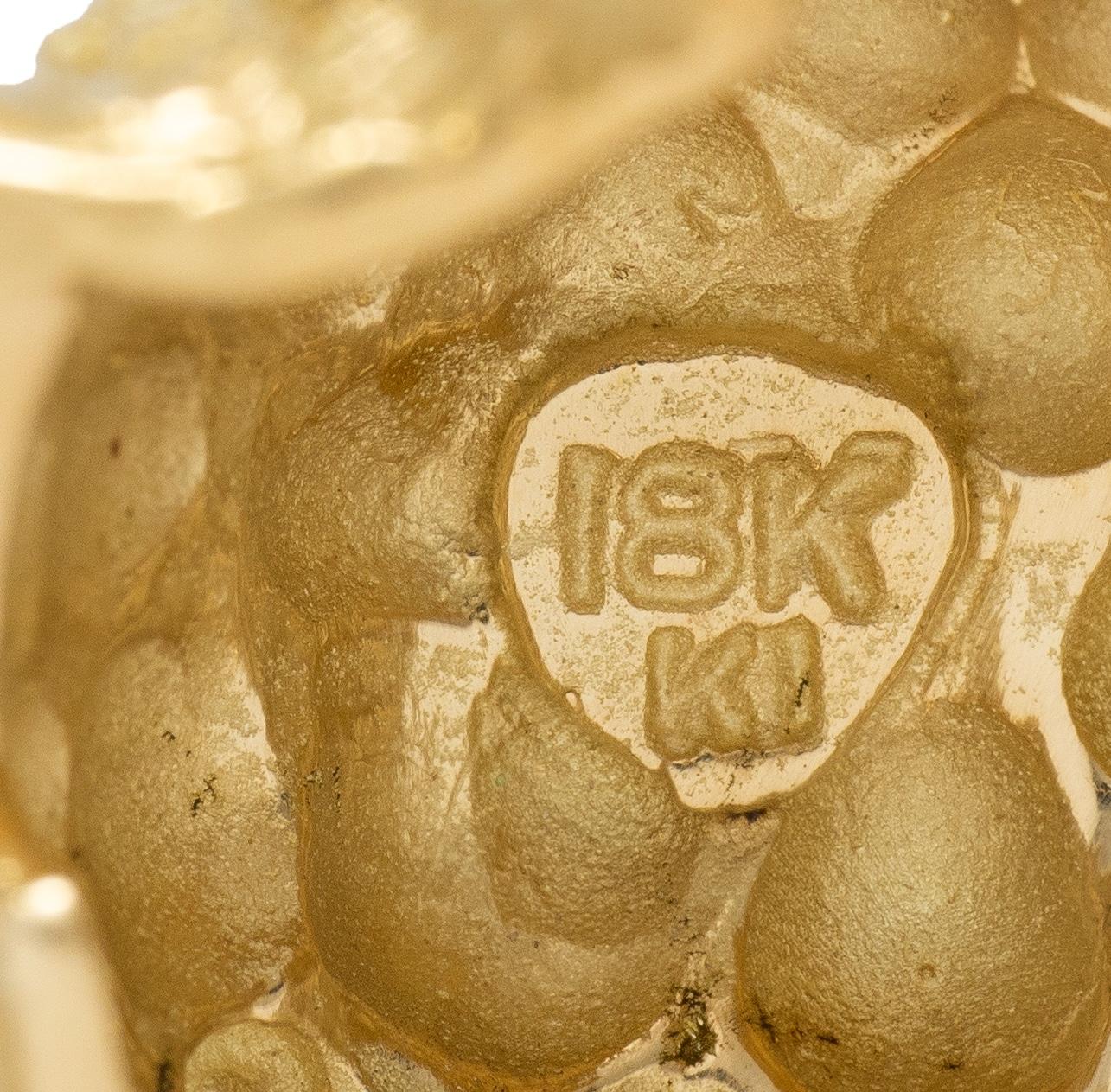 Vintage 18 Karat Yellow Gold Sapphire Diamond Whimsical Owl Bird Brooch