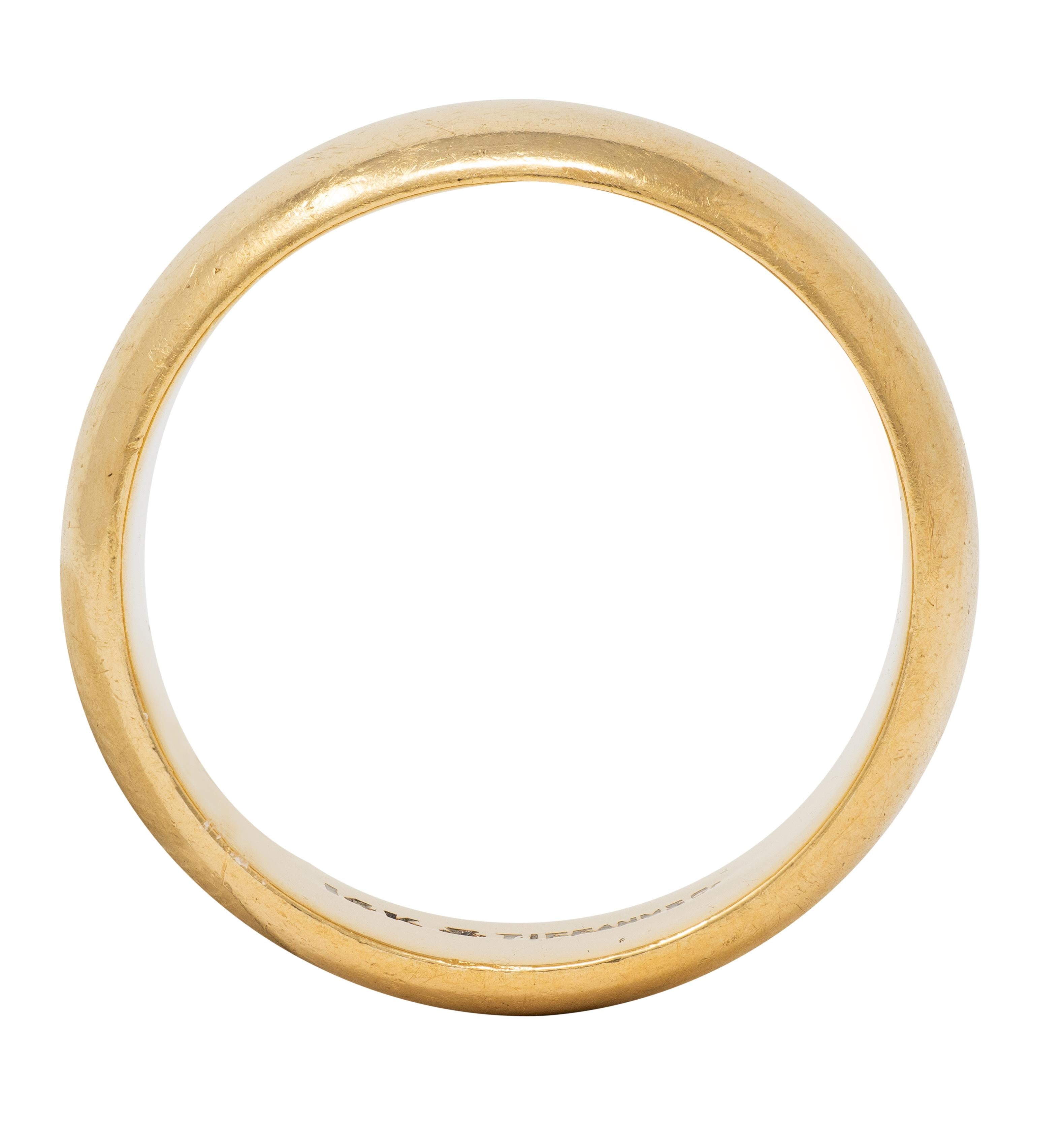 Tiffany & Co. 1960's 14 Karat Yellow Gold Vintage Wedding Cigar Band Ring