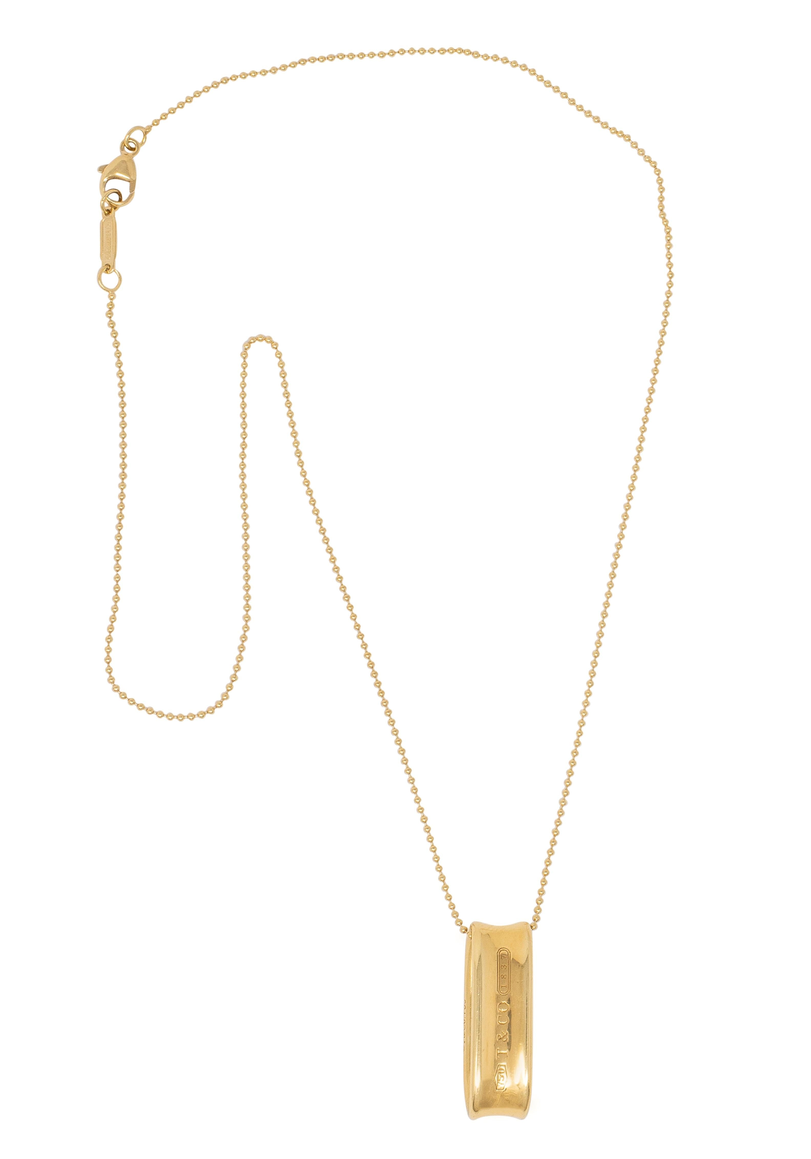 Tiffany & Co. 1990's 18 Karat Yellow Gold 1837 Loop Vintage Pendant Necklace