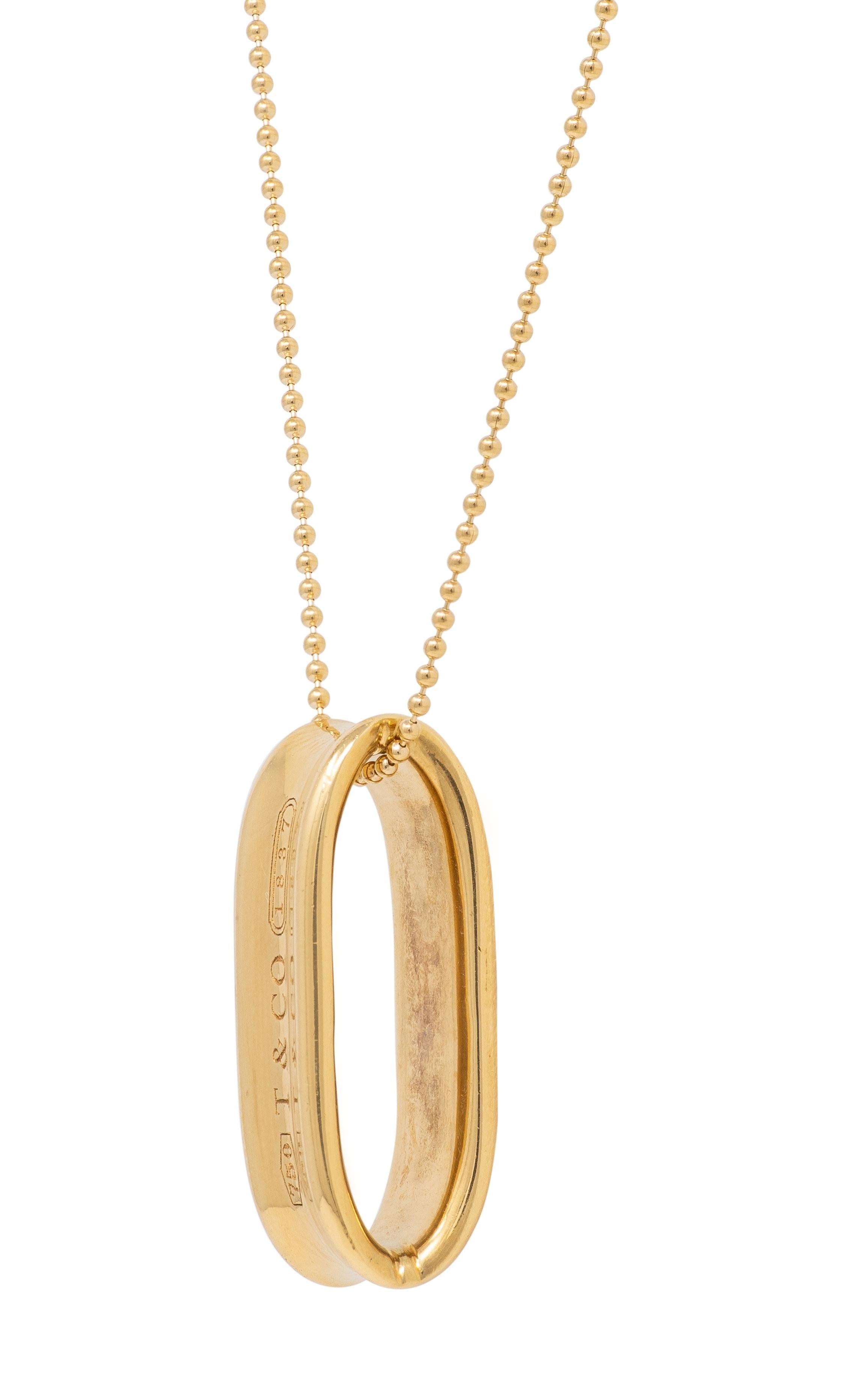 Tiffany & Co. 1990's 18 Karat Yellow Gold 1837 Loop Vintage Pendant Necklace