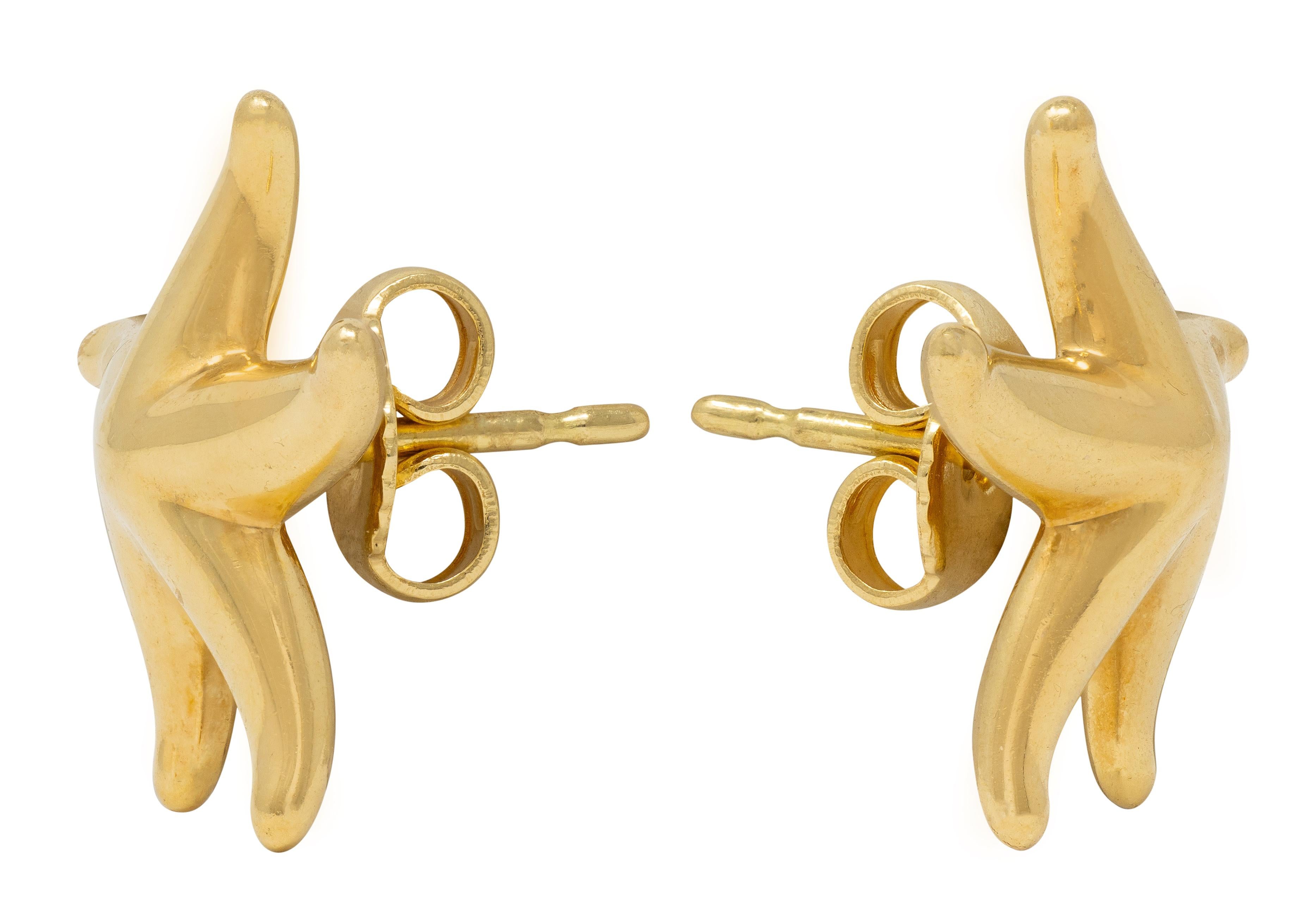 Elsa Peretti Tiffany & Co. 1990's 18 Karat Yellow Gold Vintage Starfish Earrings