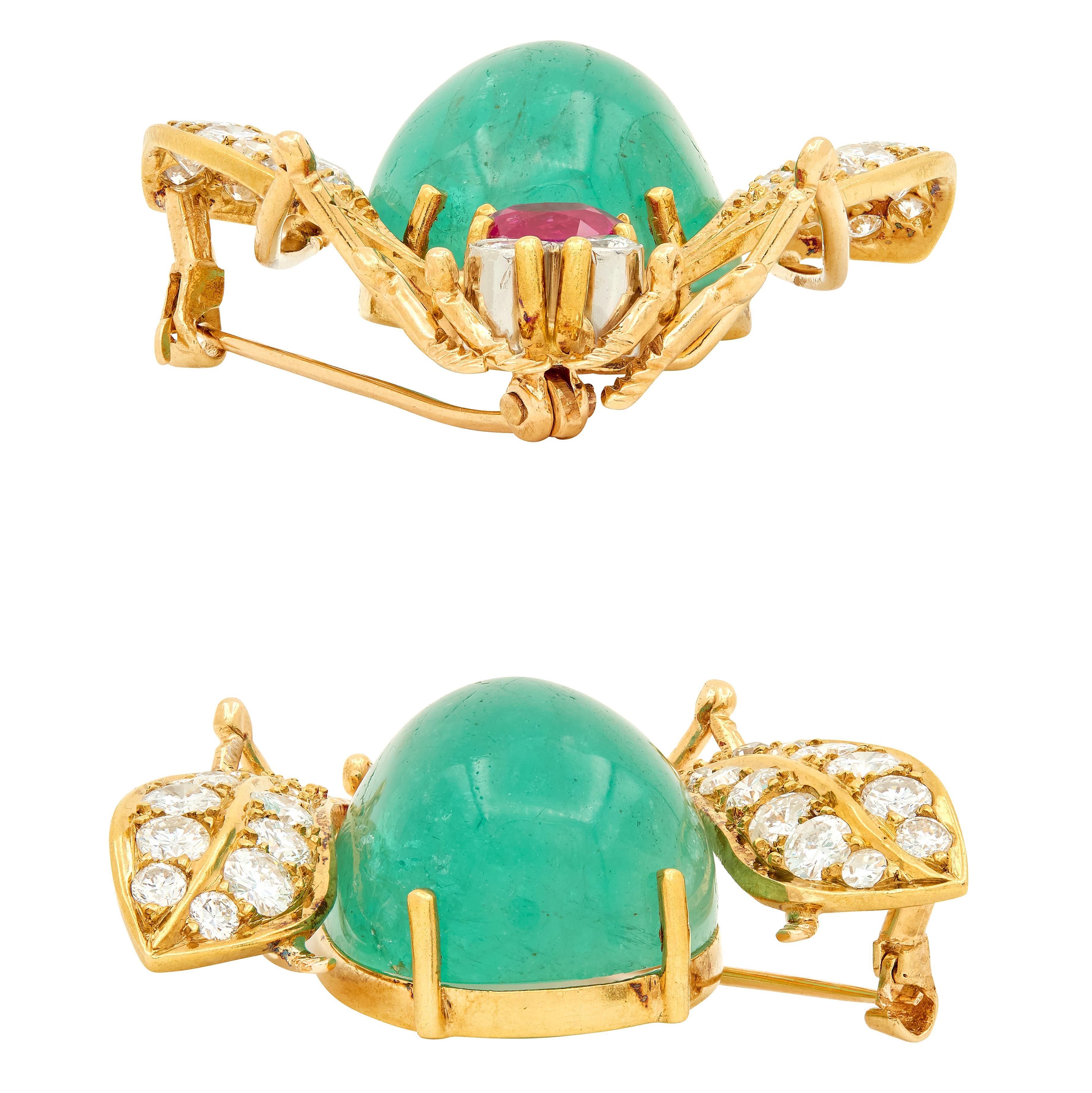 Van Cleef & Arpels 1960 19.70 CTW Multi-Gem 18K Gold Platinum Vintage Bee Brooch