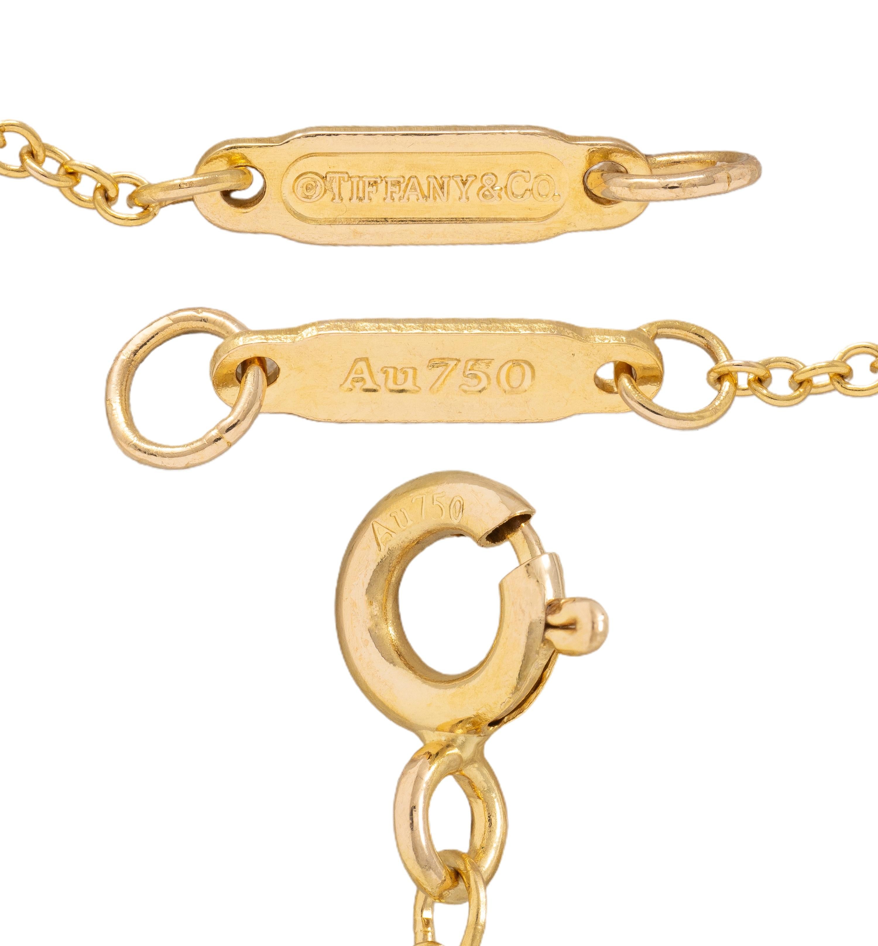 Tiffany & Co. 1970's Enamel 18 Karat Yellow Gold Vintage Egg Pendant Necklace