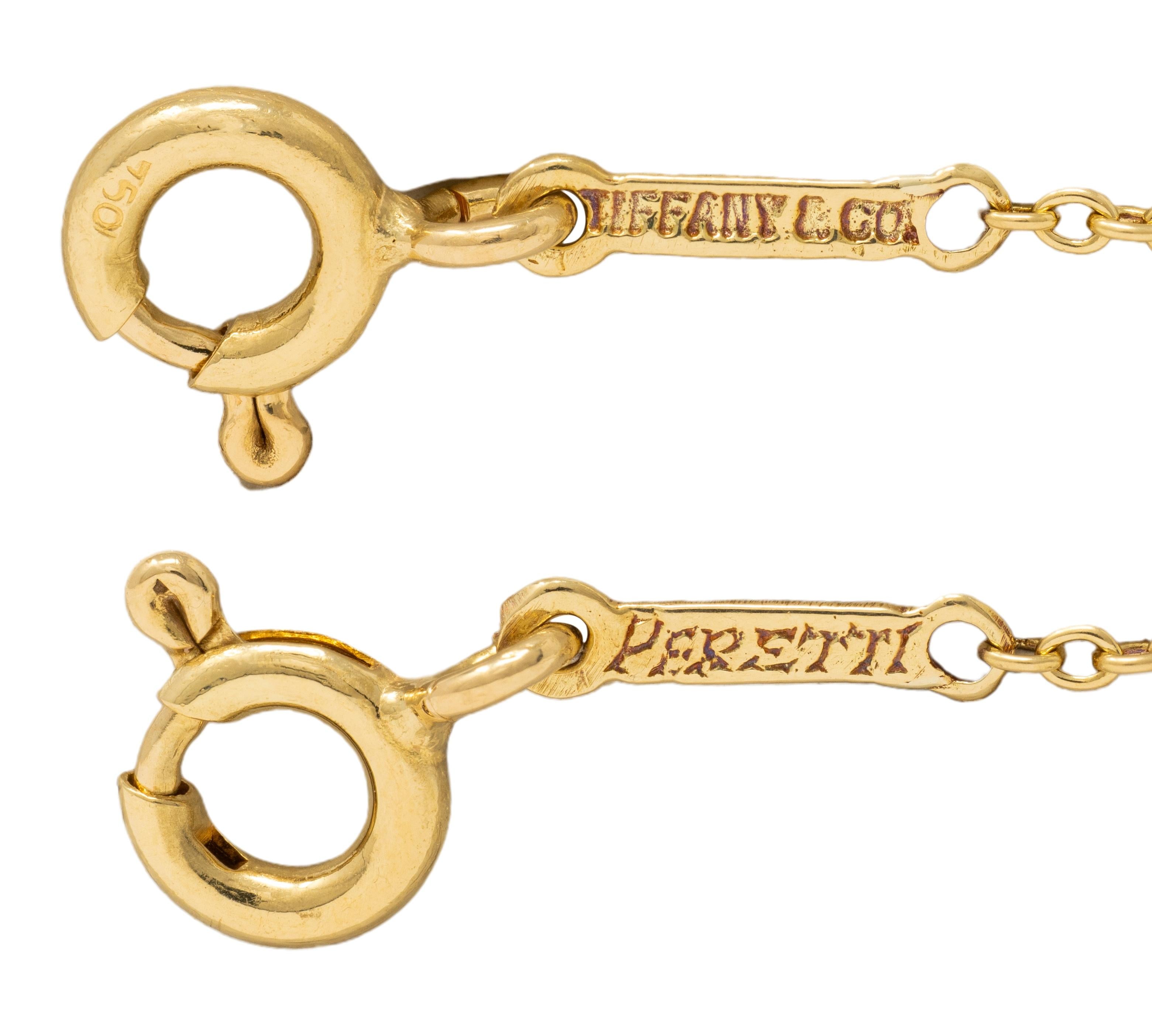 Elsa Peretti Tiffany & Co. 18 Karat Yellow Gold Open Heart Pendant Necklace