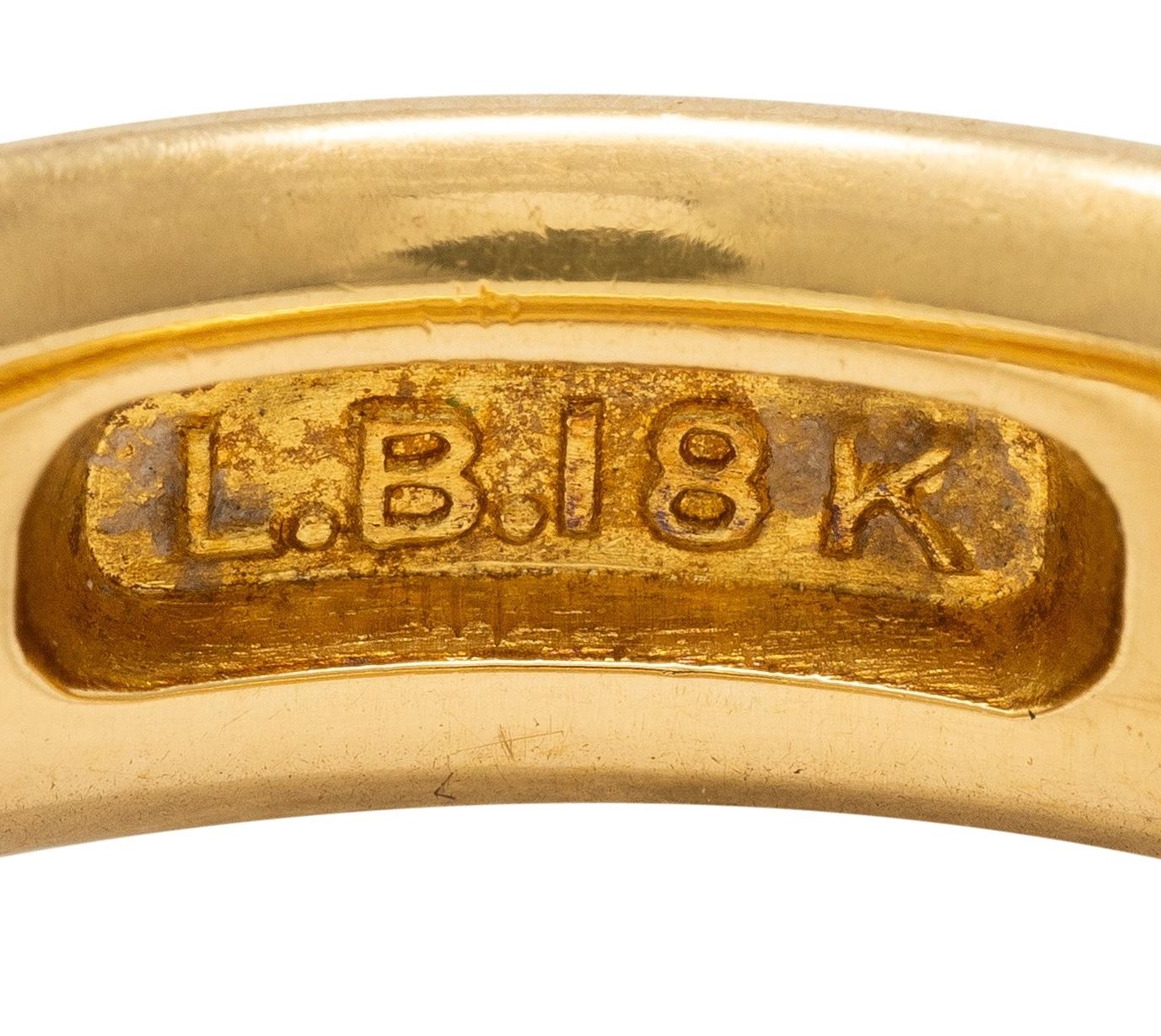 1873 18 Karat Yellow Gold Vintage Wide Wedding Band Ring