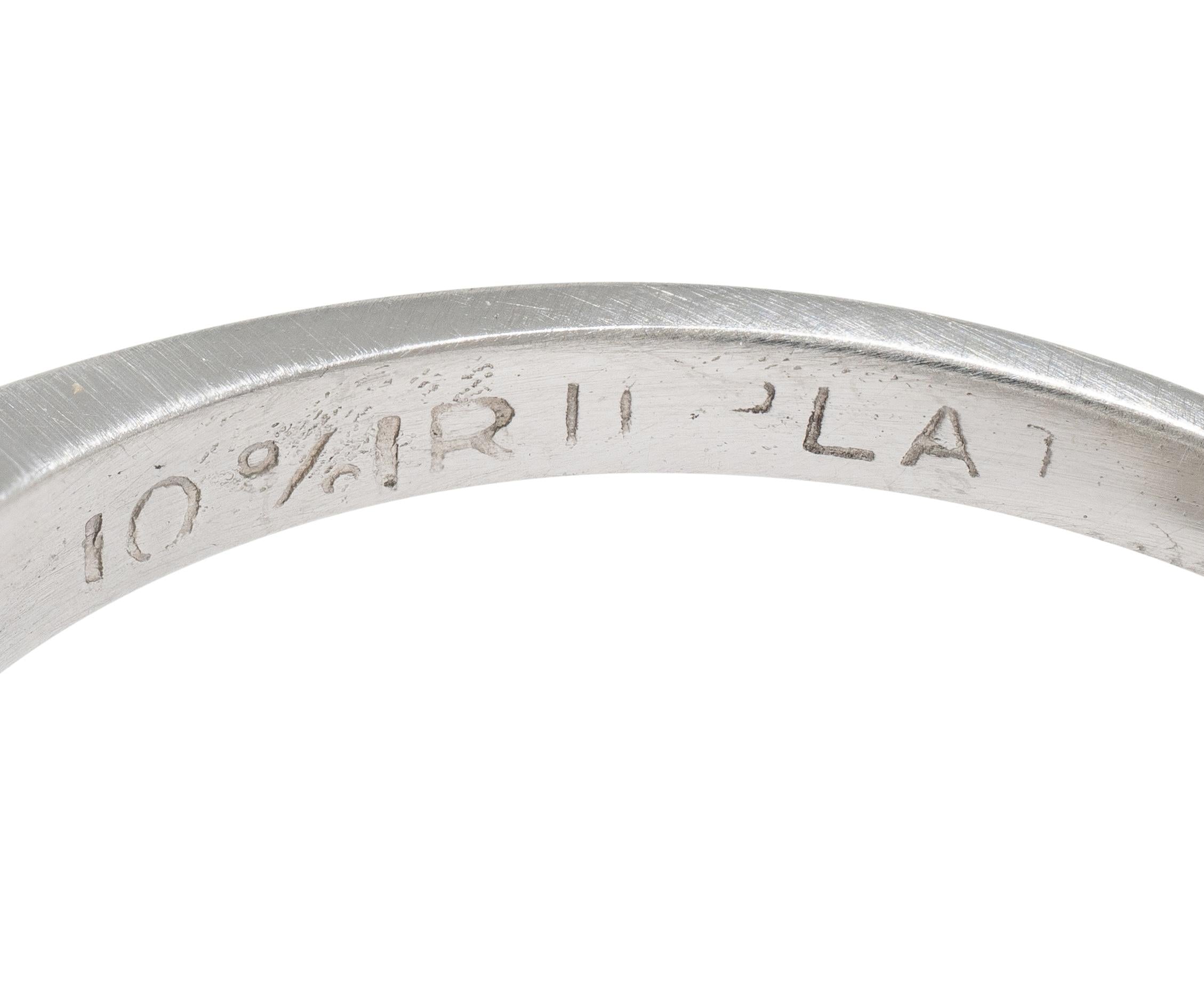 Art Deco Old European Cut Diamond Platinum Vintage Foliate Cluster Ring