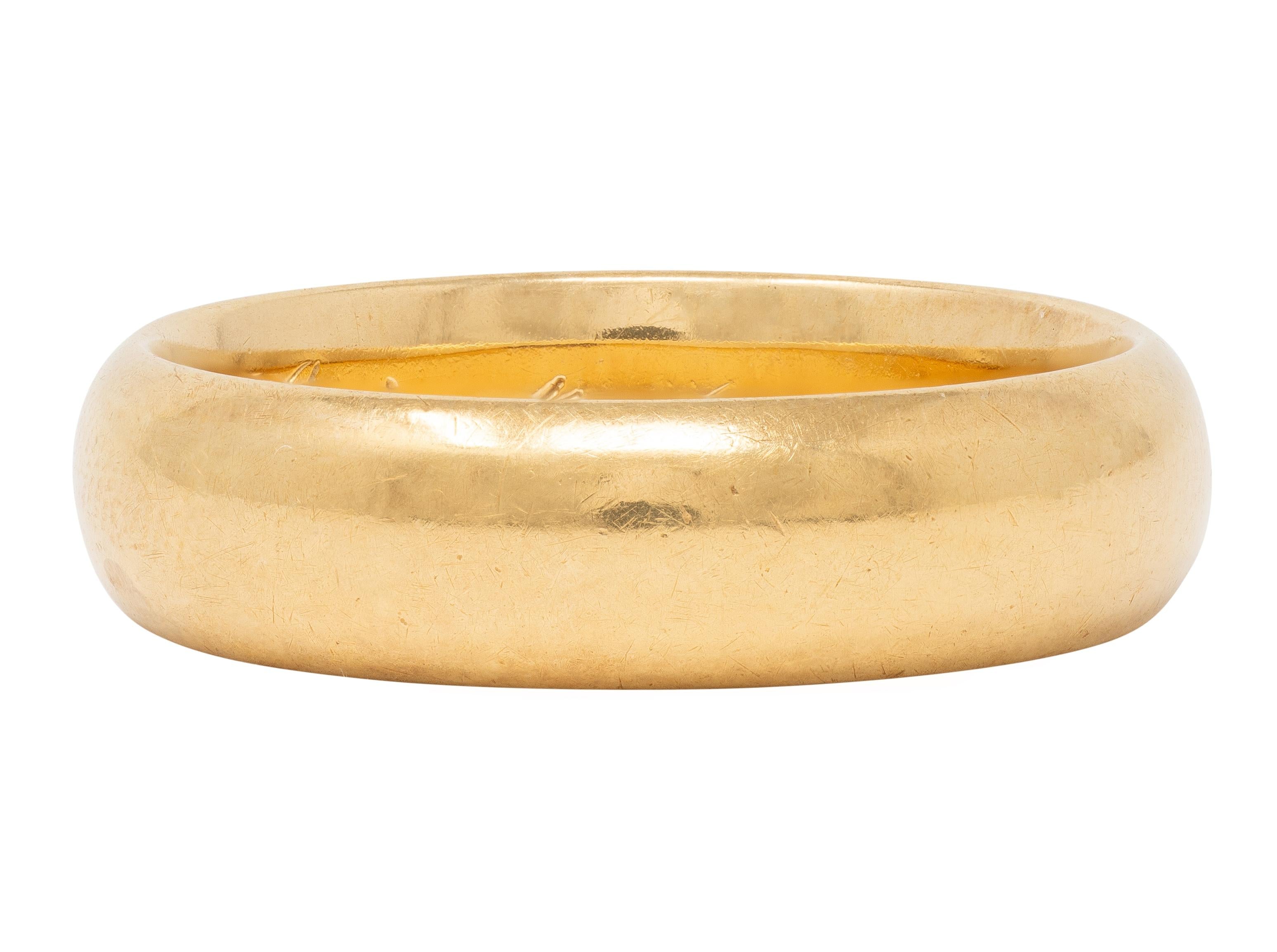 Victorian 18 Karat Yellow Gold Antique Wide Unisex Wedding Band Ring