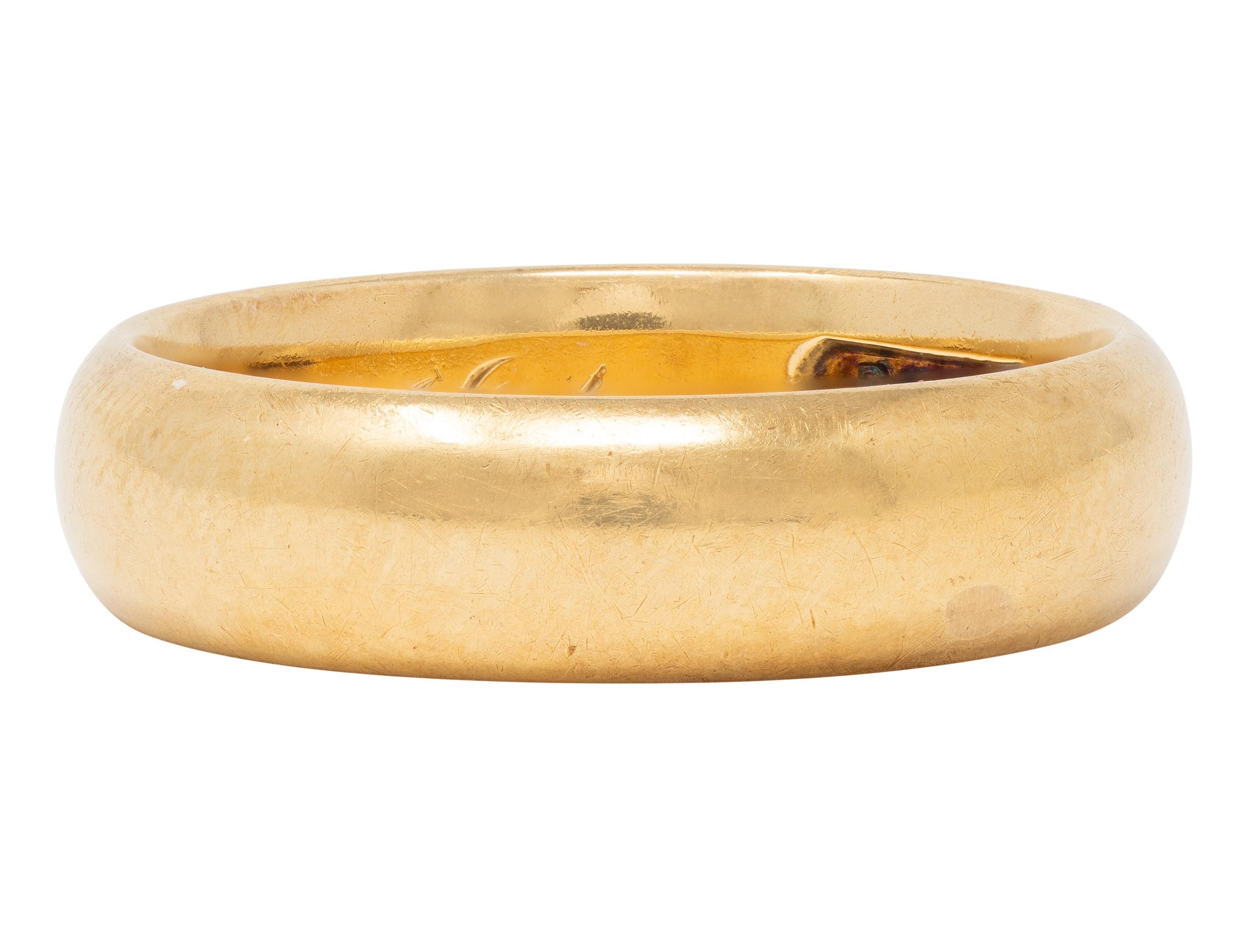 Victorian 18 Karat Yellow Gold Antique Wide Unisex Wedding Band Ring